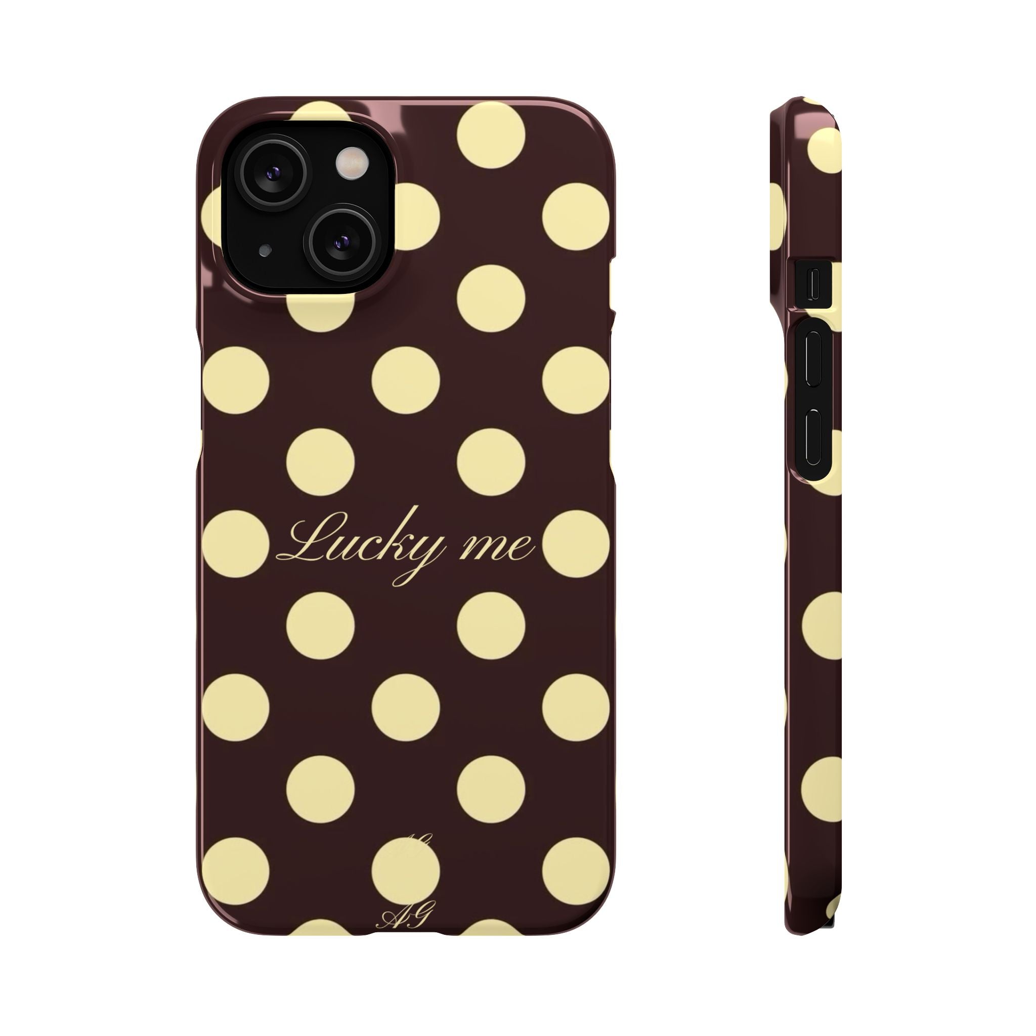 Lucky me - pastel yellow polka dot case