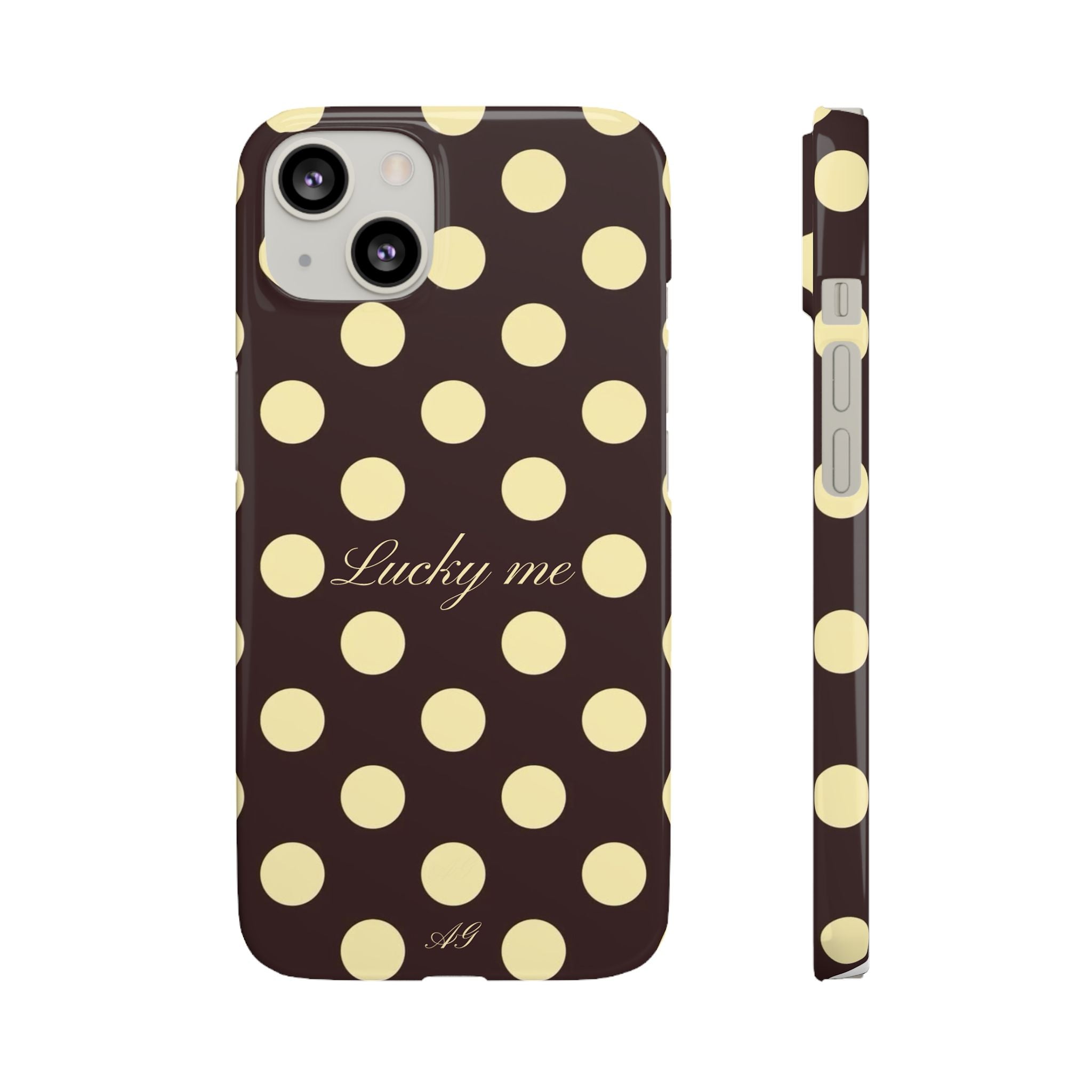 Lucky me - pastel yellow polka dot case