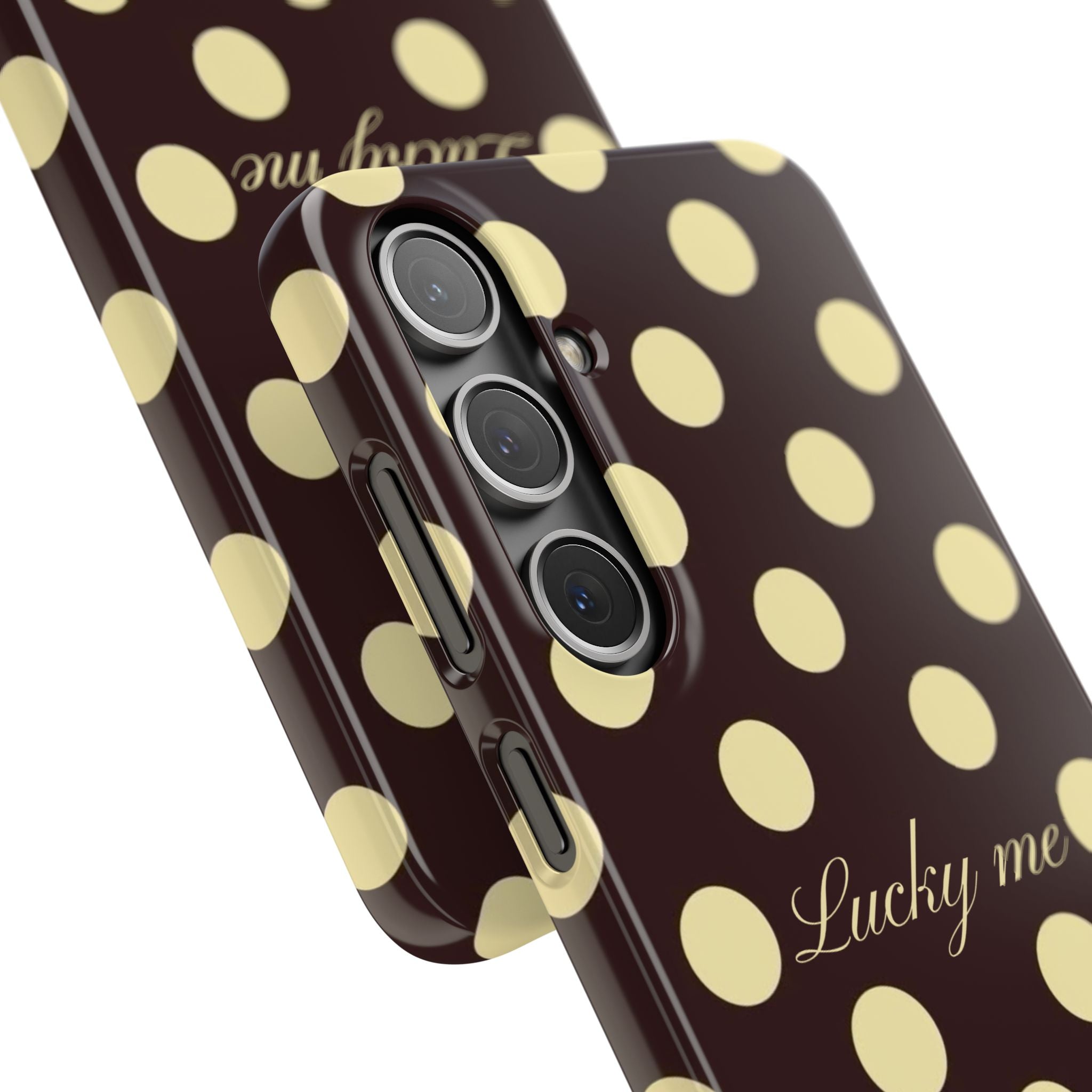 Lucky me - pastel yellow polka dot case