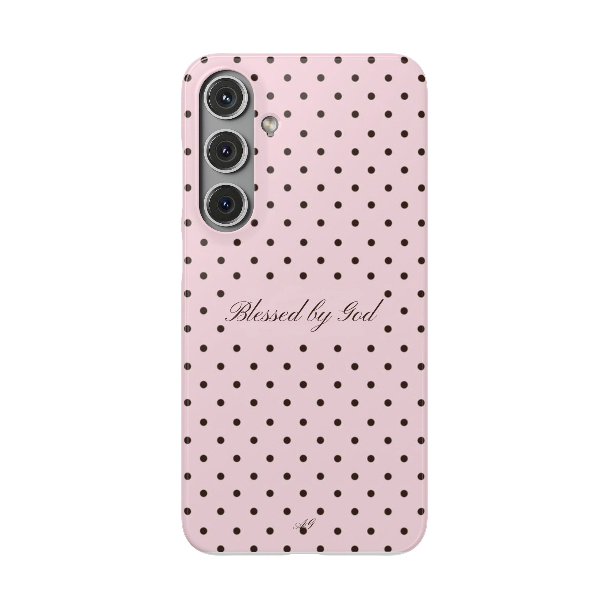 Blessed by God - Pink polka dot case
