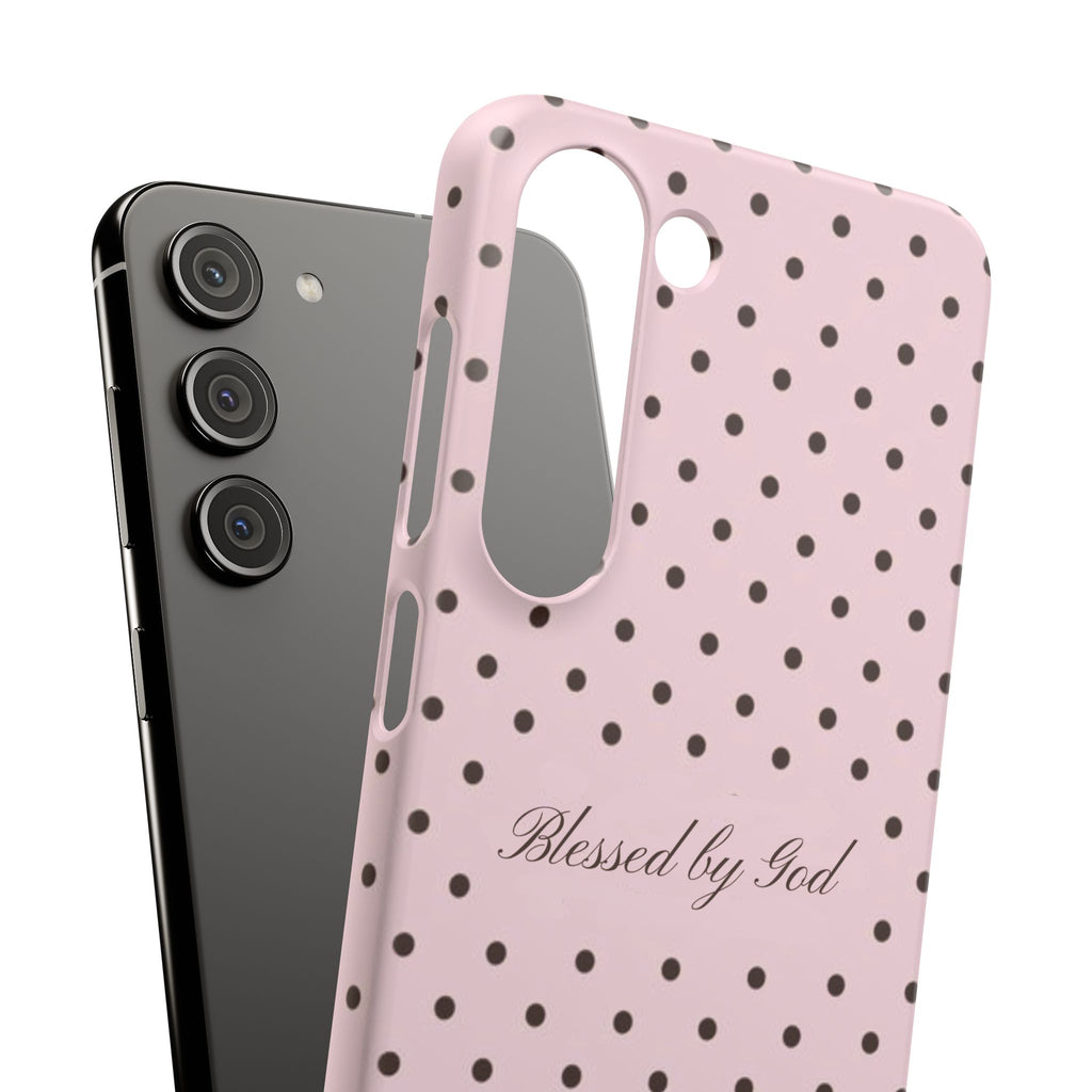 Blessed by God - Pink polka dot case