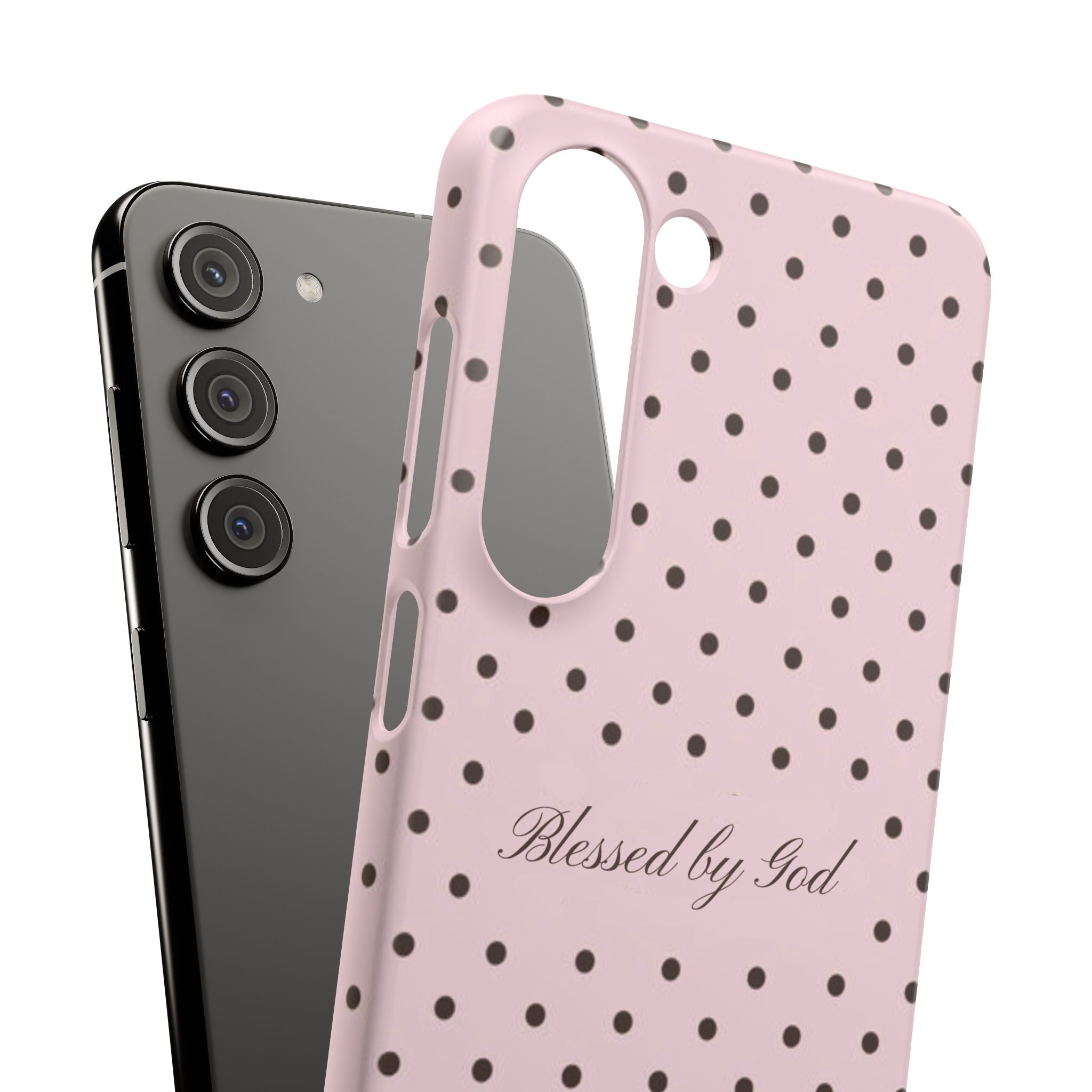 Blessed by God - Pink polka dot case
