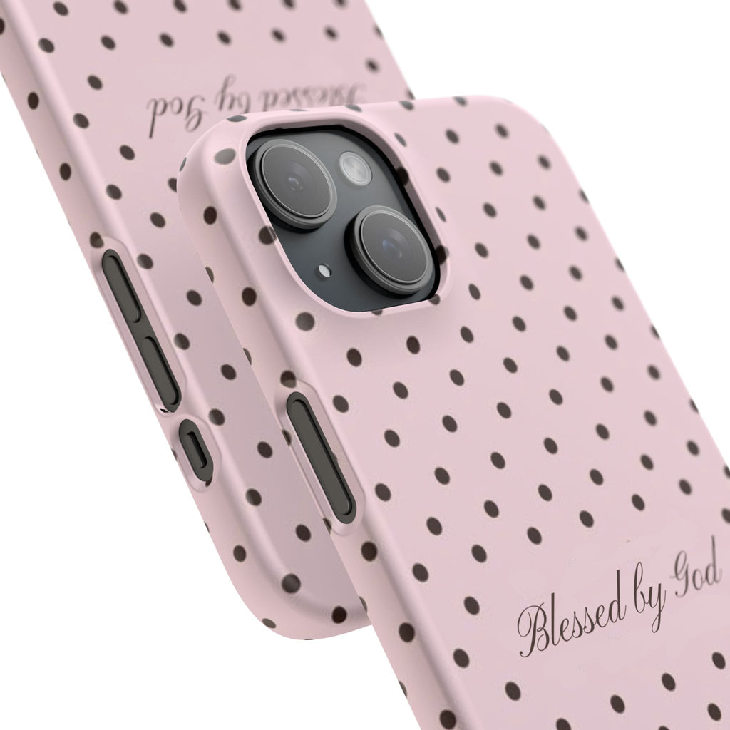 Blessed by God - Pink polka dot case