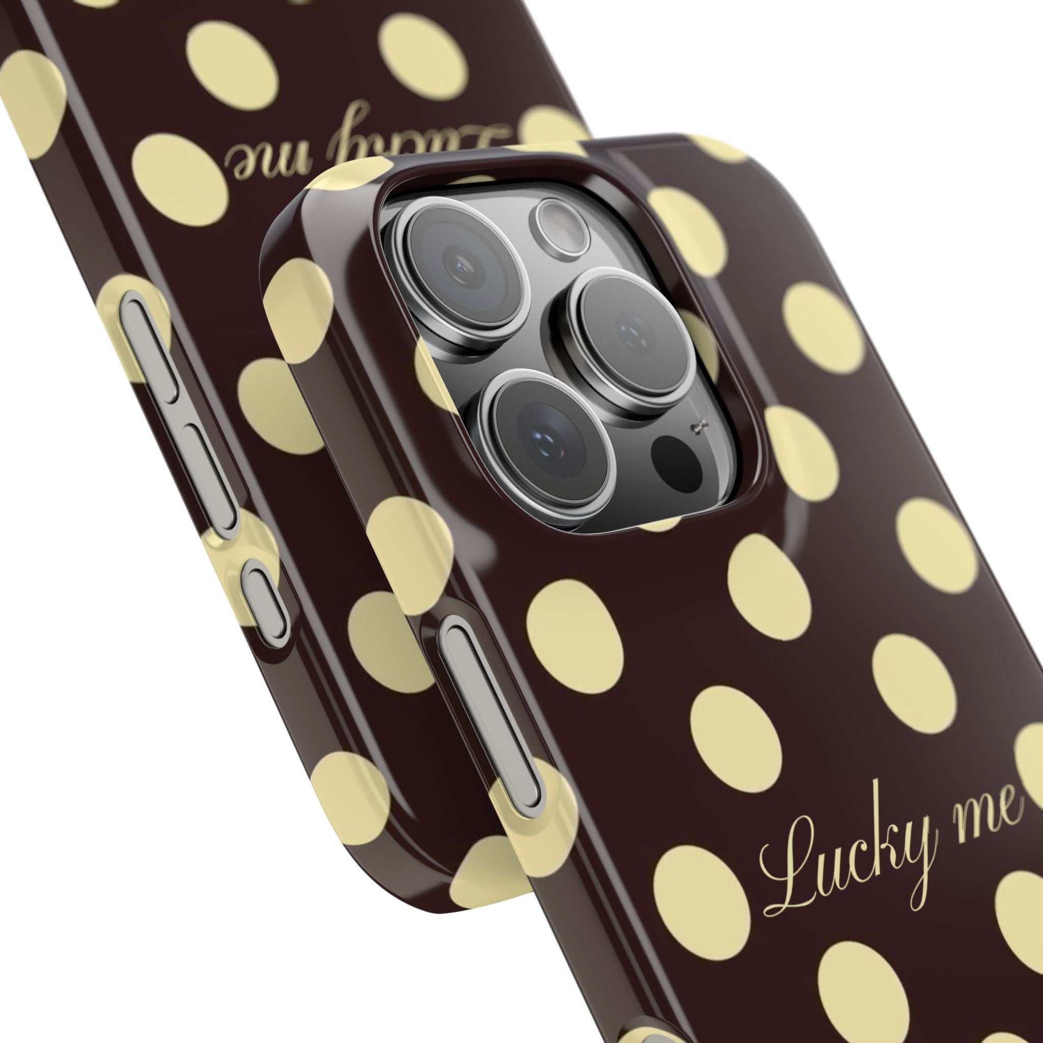 Lucky me - pastel yellow polka dot case