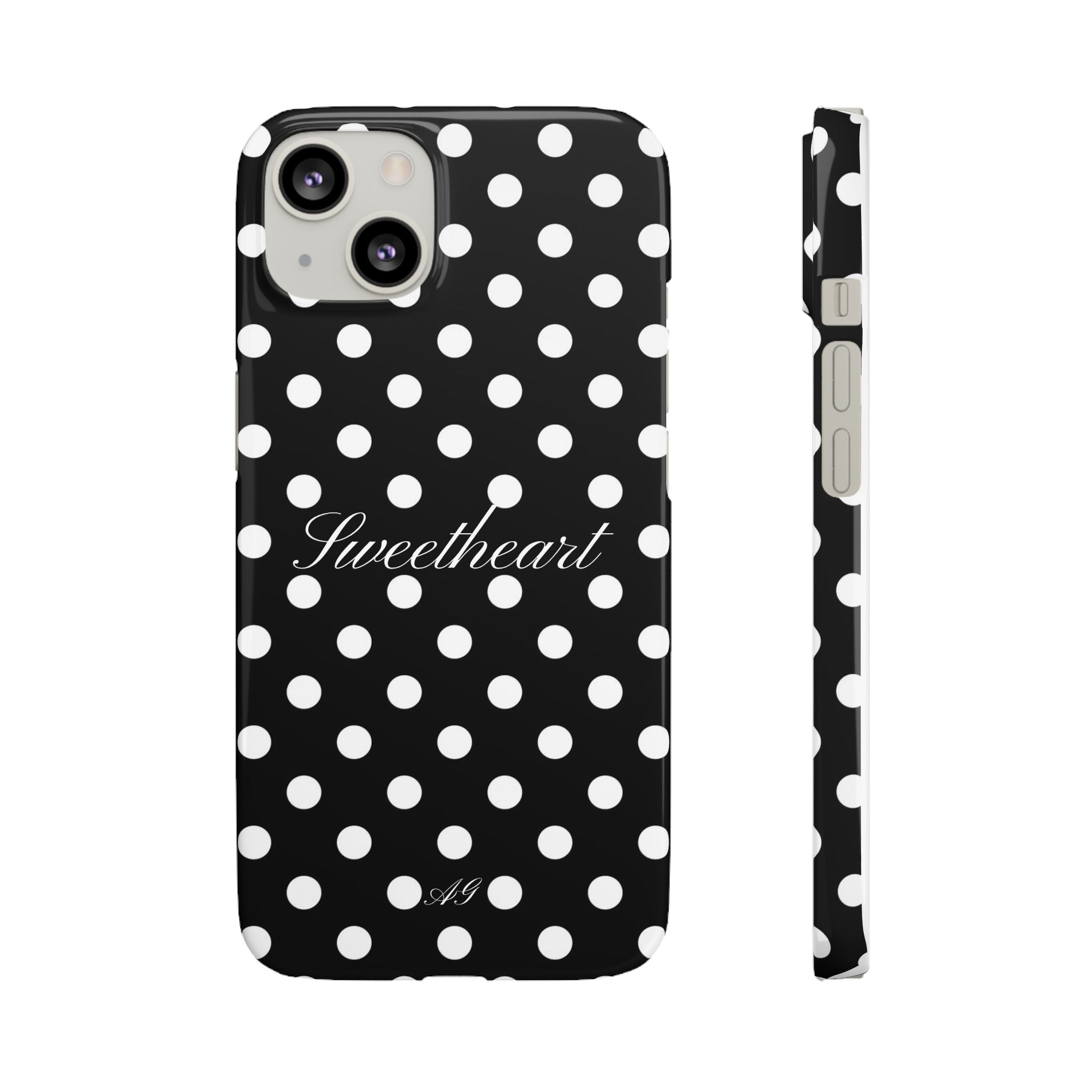 Sweetheart - white polka dot case