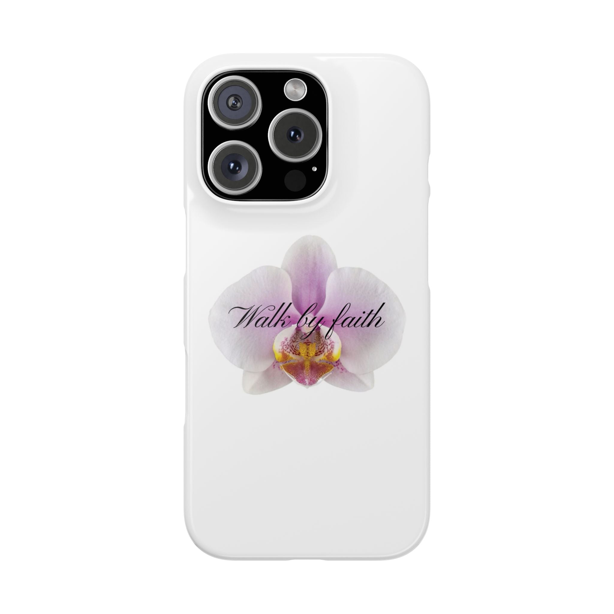 Walk by faith - Orchid phone case