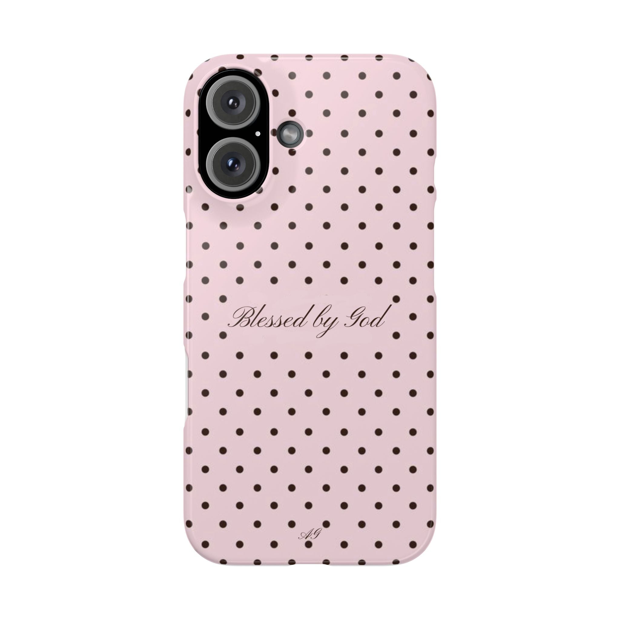 Blessed by God - Pink polka dot case