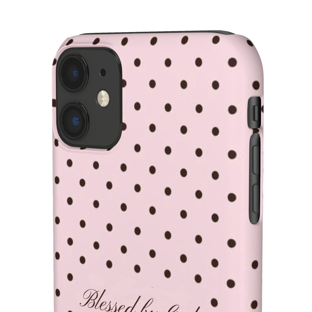 Blessed by God - Pink polka dot case