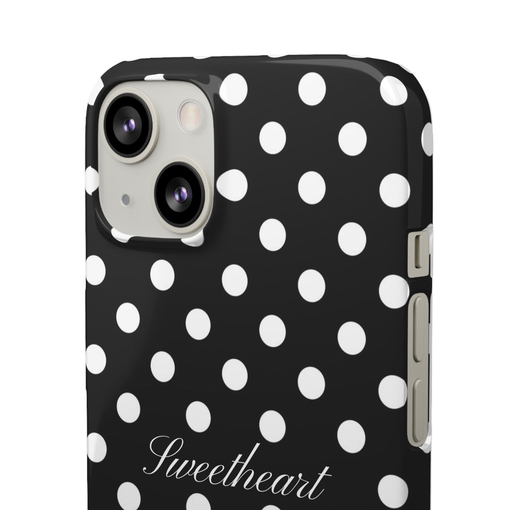 "Sweetheart" - white polka dot case