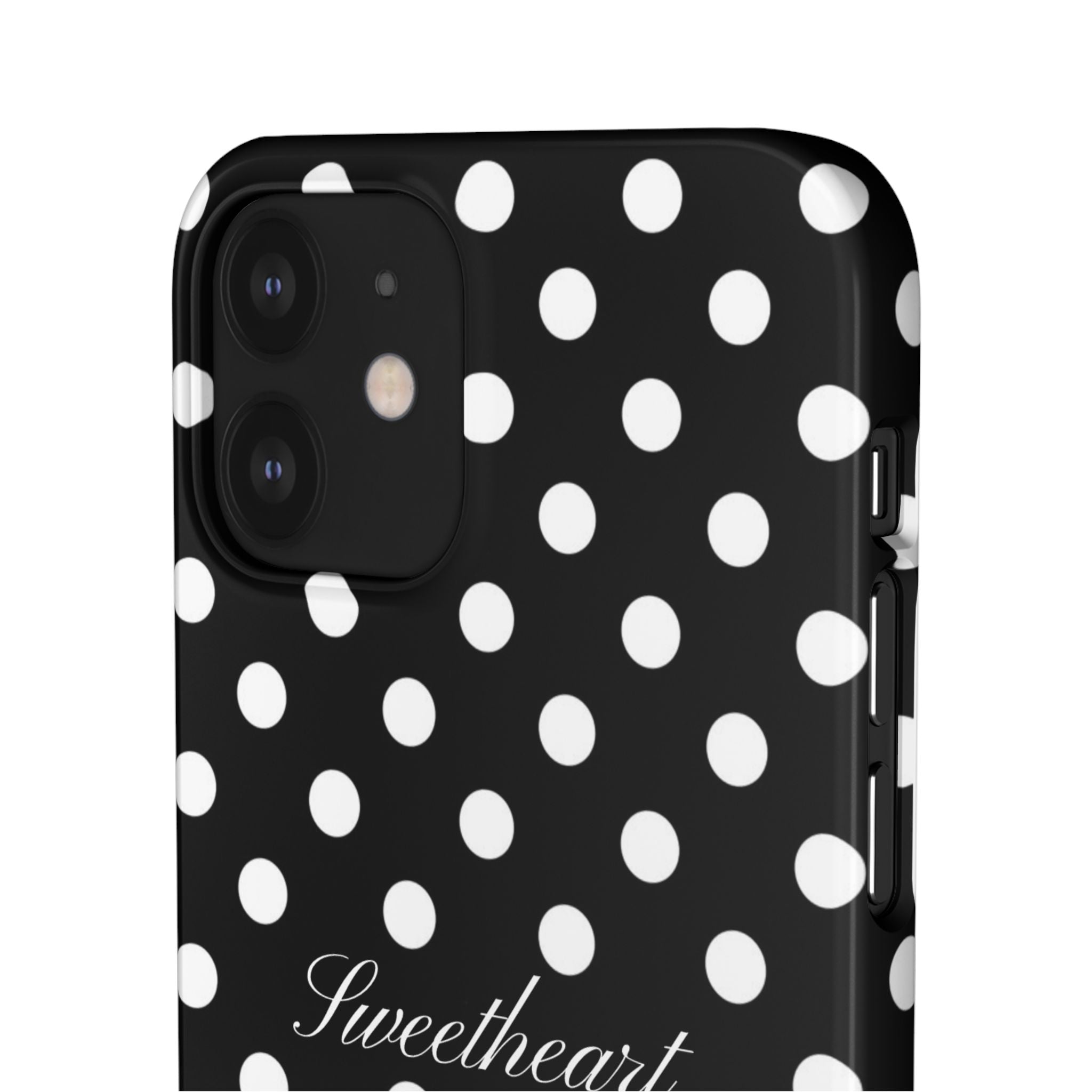"Sweetheart" - white polka dot case