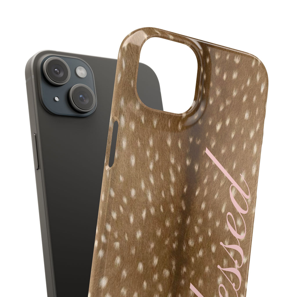 Blessed - Brown Spotted Deer Fur Phone case