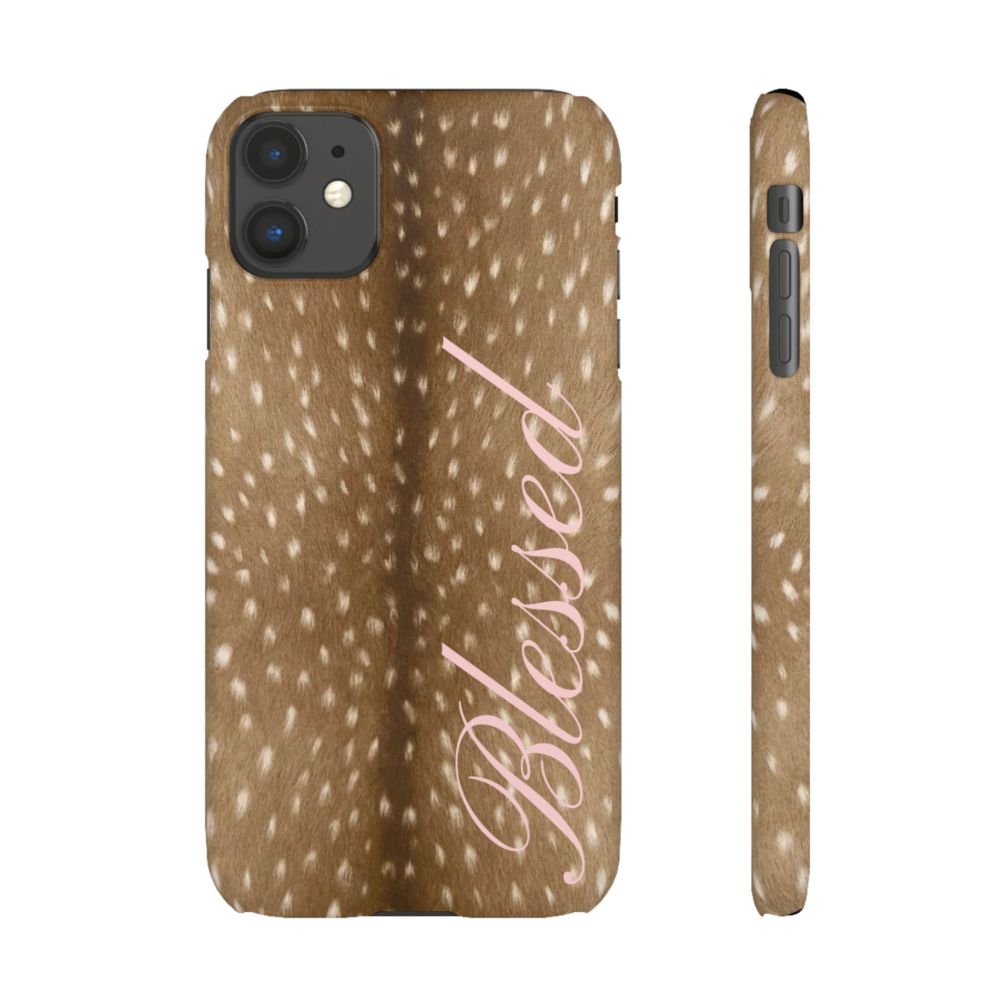 Blessed - Brown Spotted Deer Fur Phone case