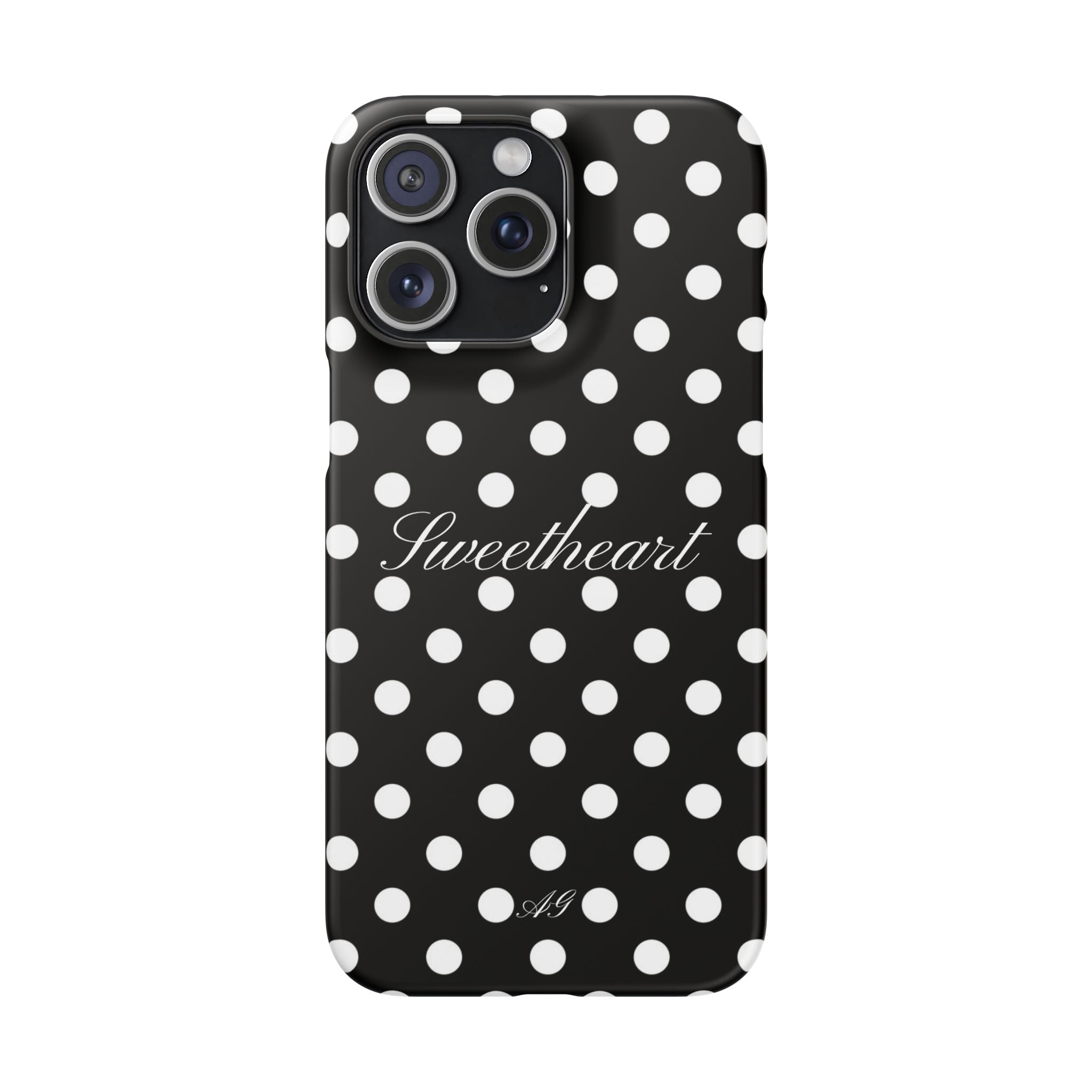 Sweetheart - white polka dot case