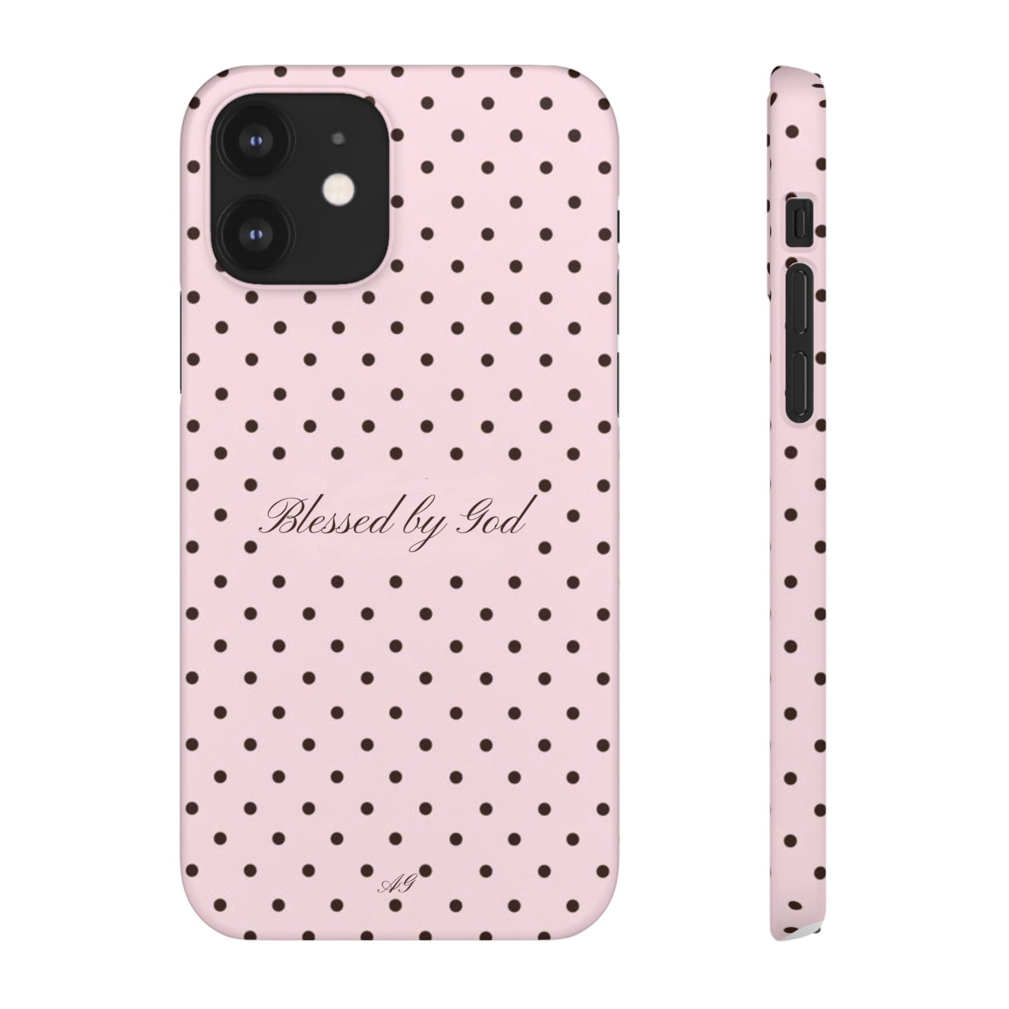 Blessed by God - Pink polka dot case