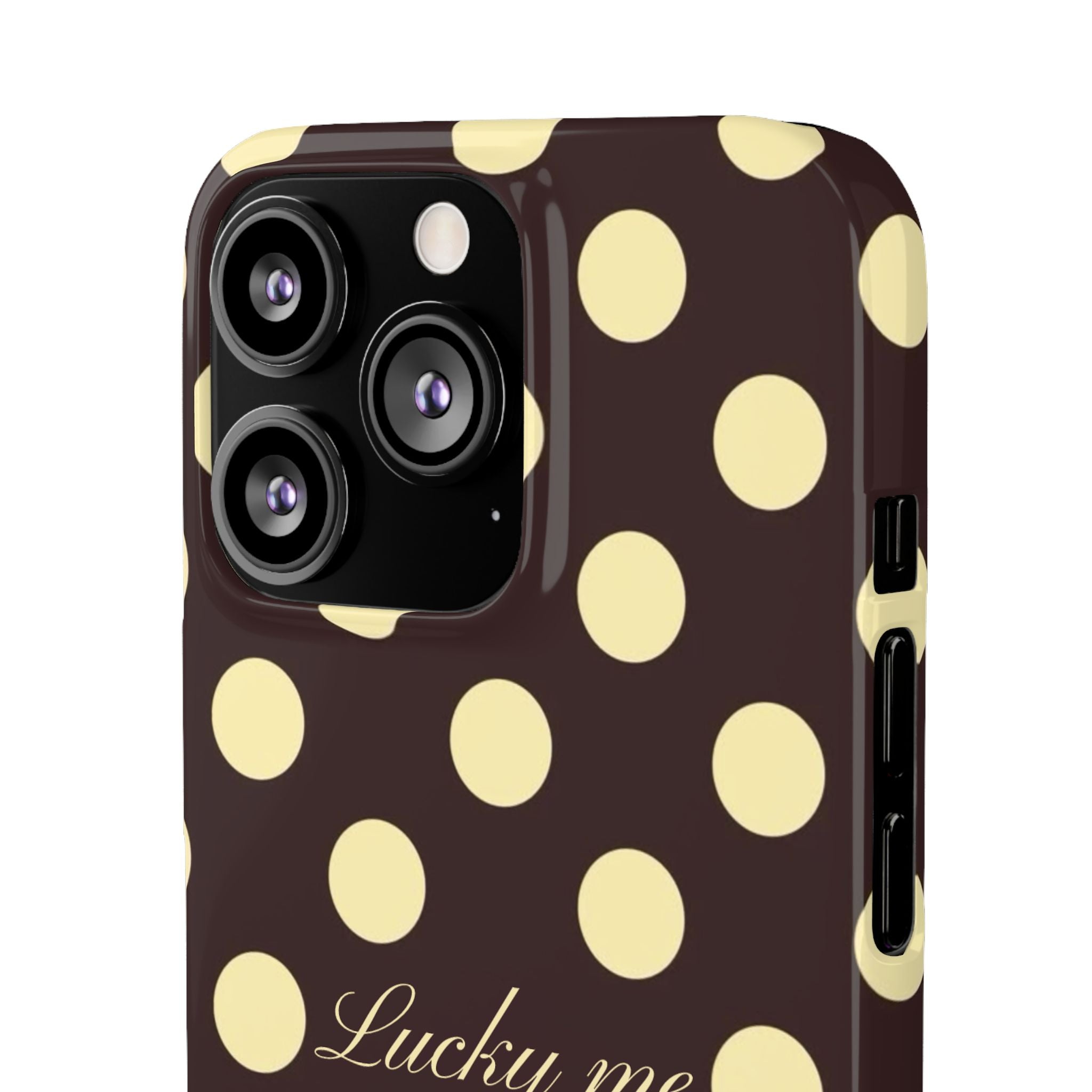 Lucky me - pastel yellow polka dot case