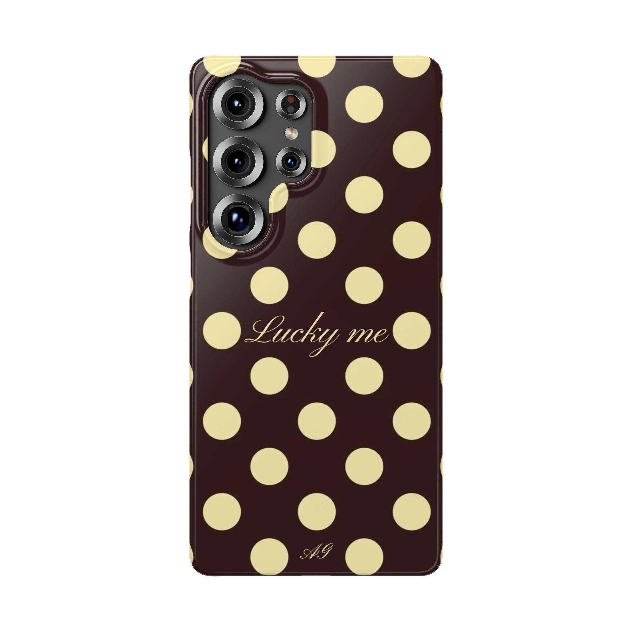 Lucky me - pastel yellow polka dot case