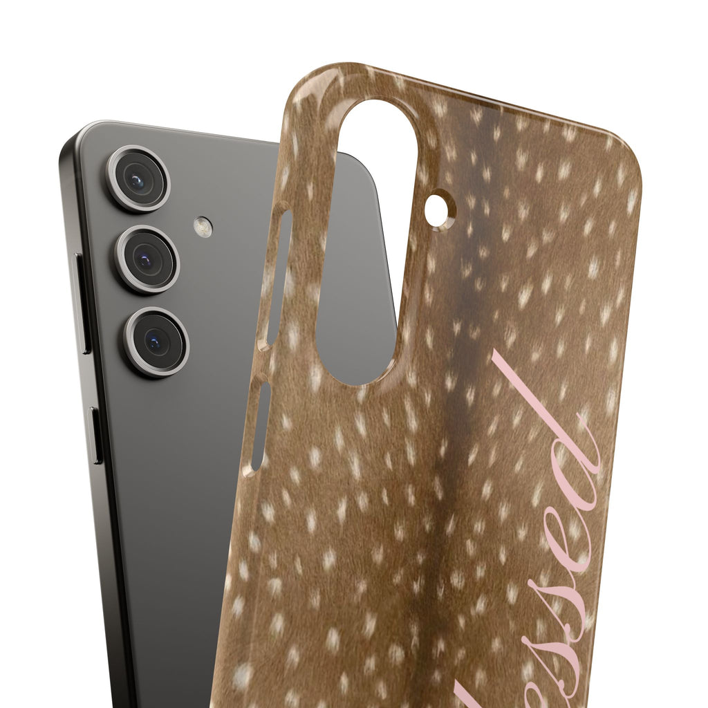 Blessed - Brown Spotted Deer Fur Phone case