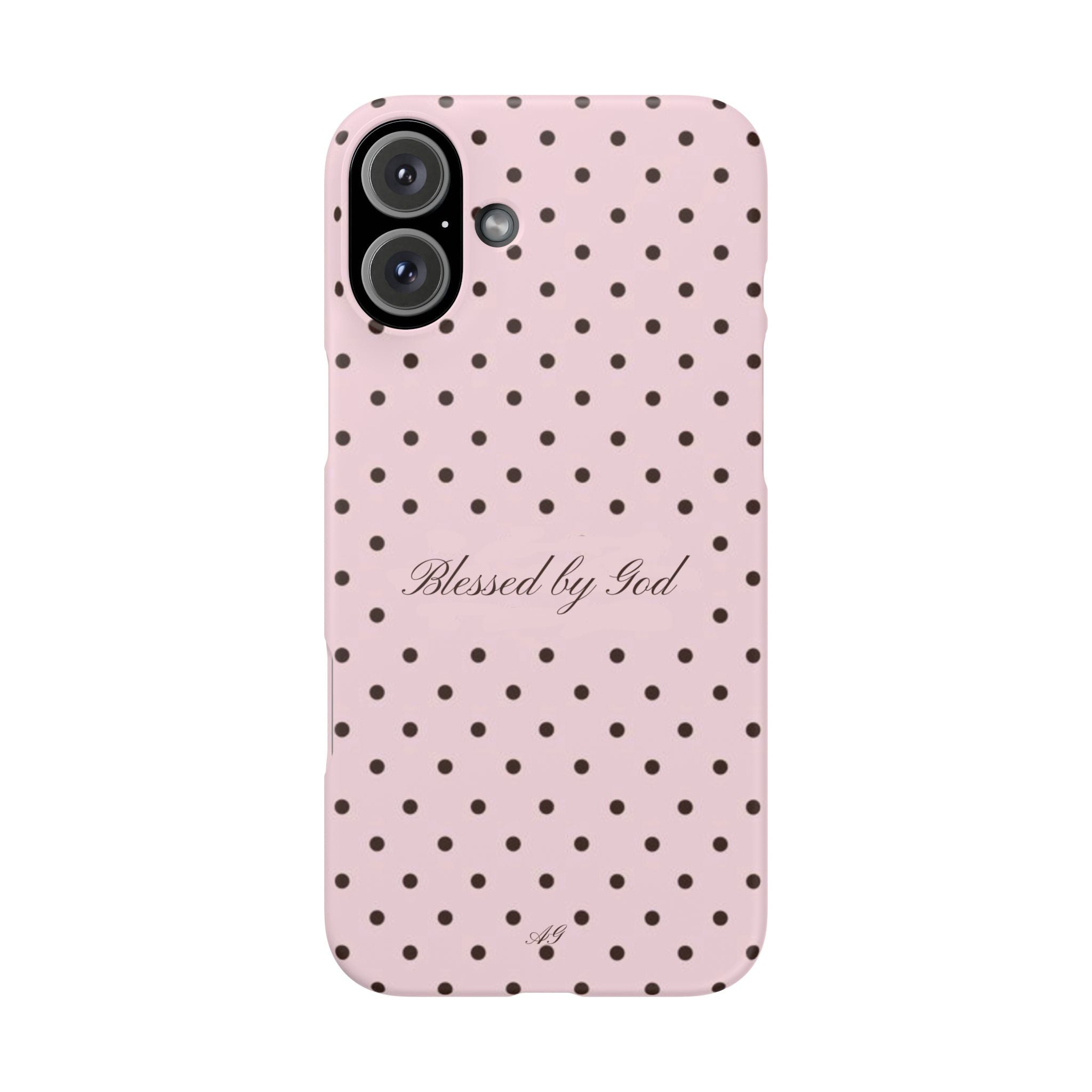 Blessed by God - Pink polka dot case