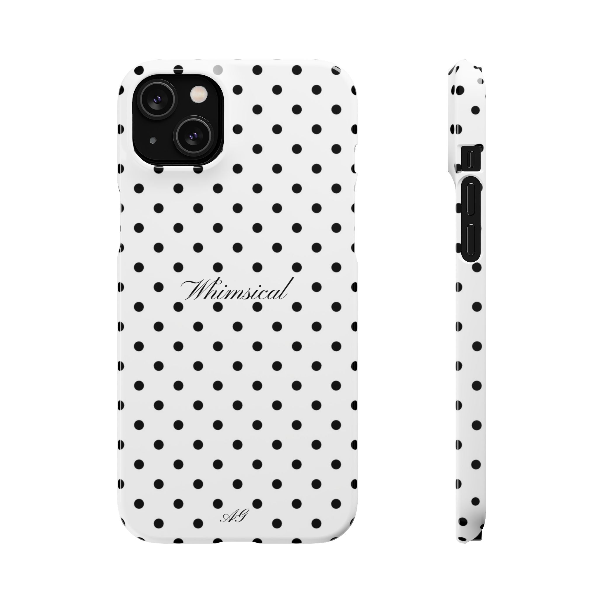 Whimsical - Black polka dot case