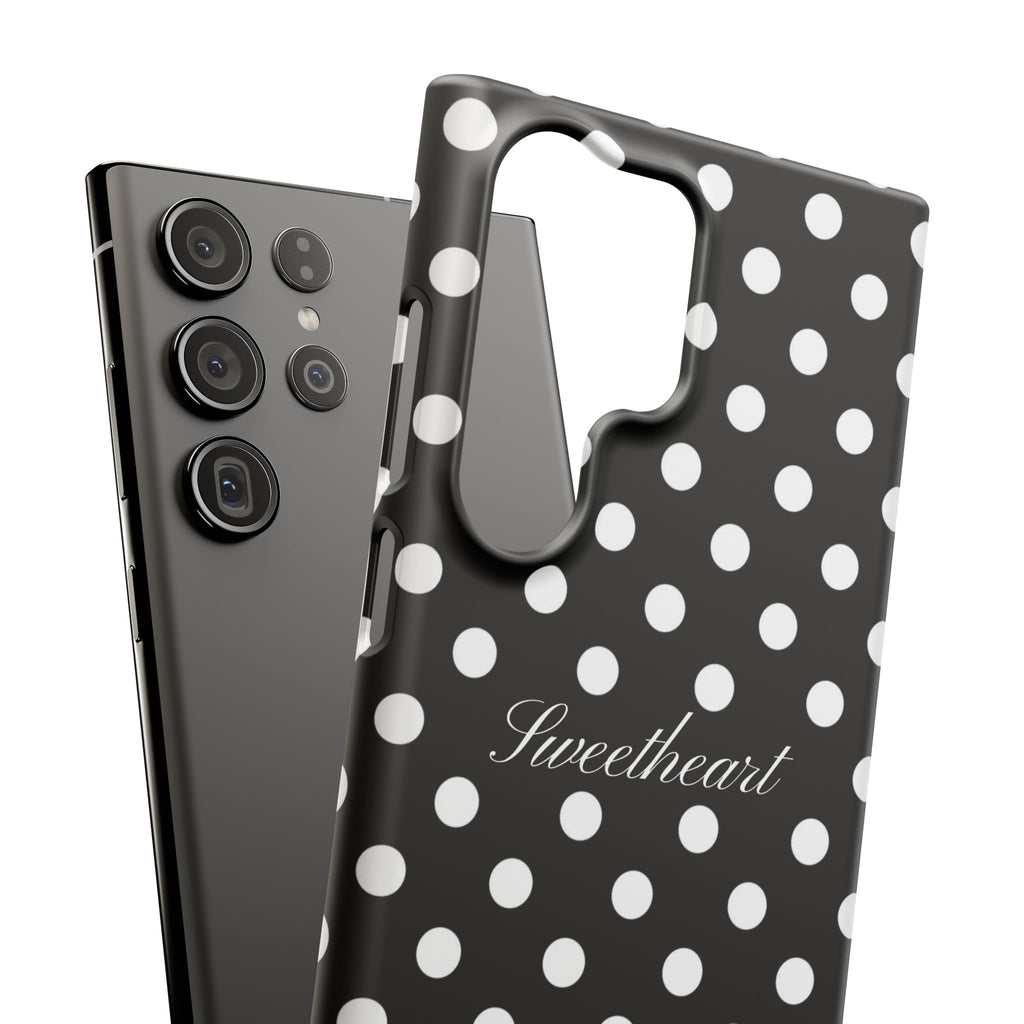 "Sweetheart" - white polka dot case