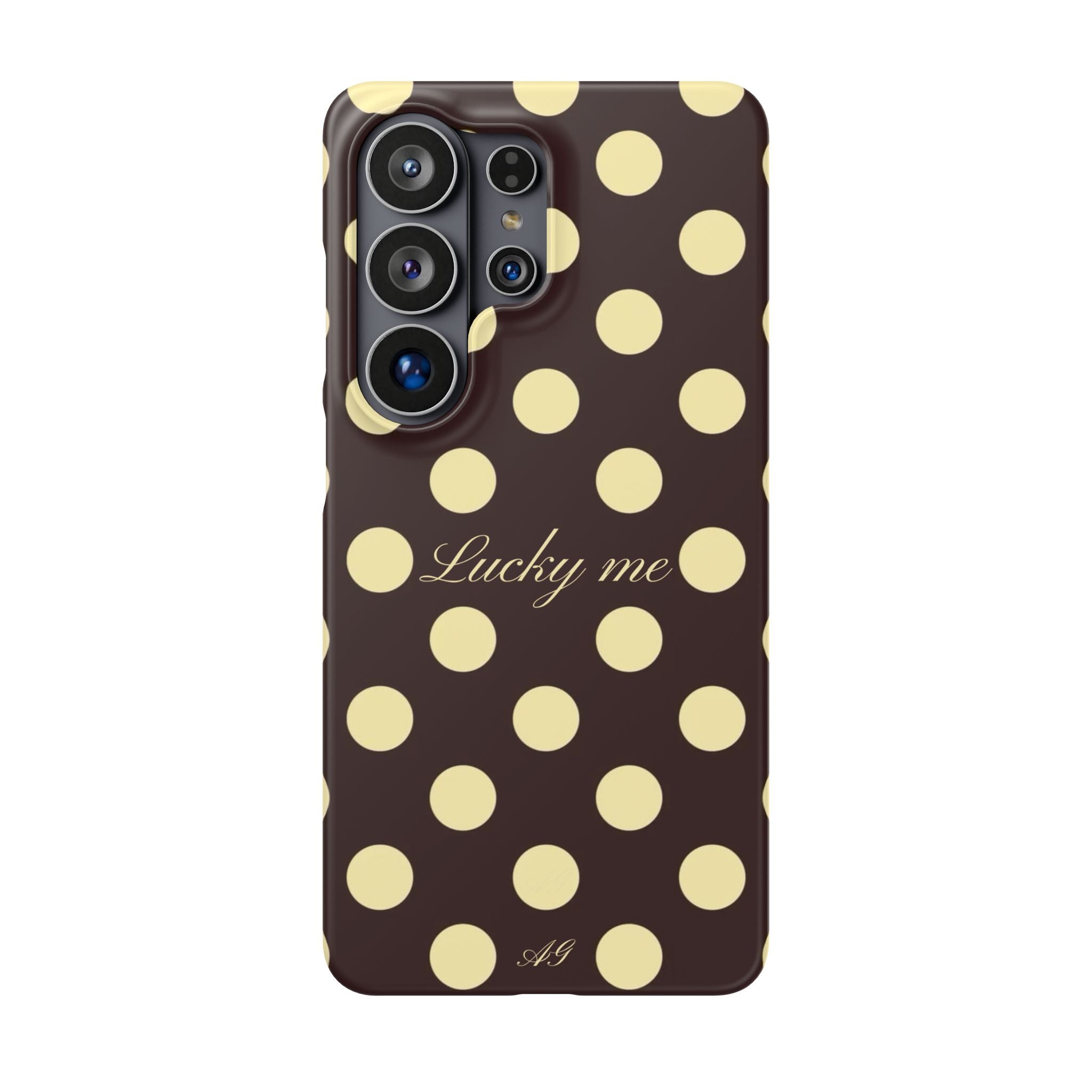 Lucky me - pastel yellow polka dot case