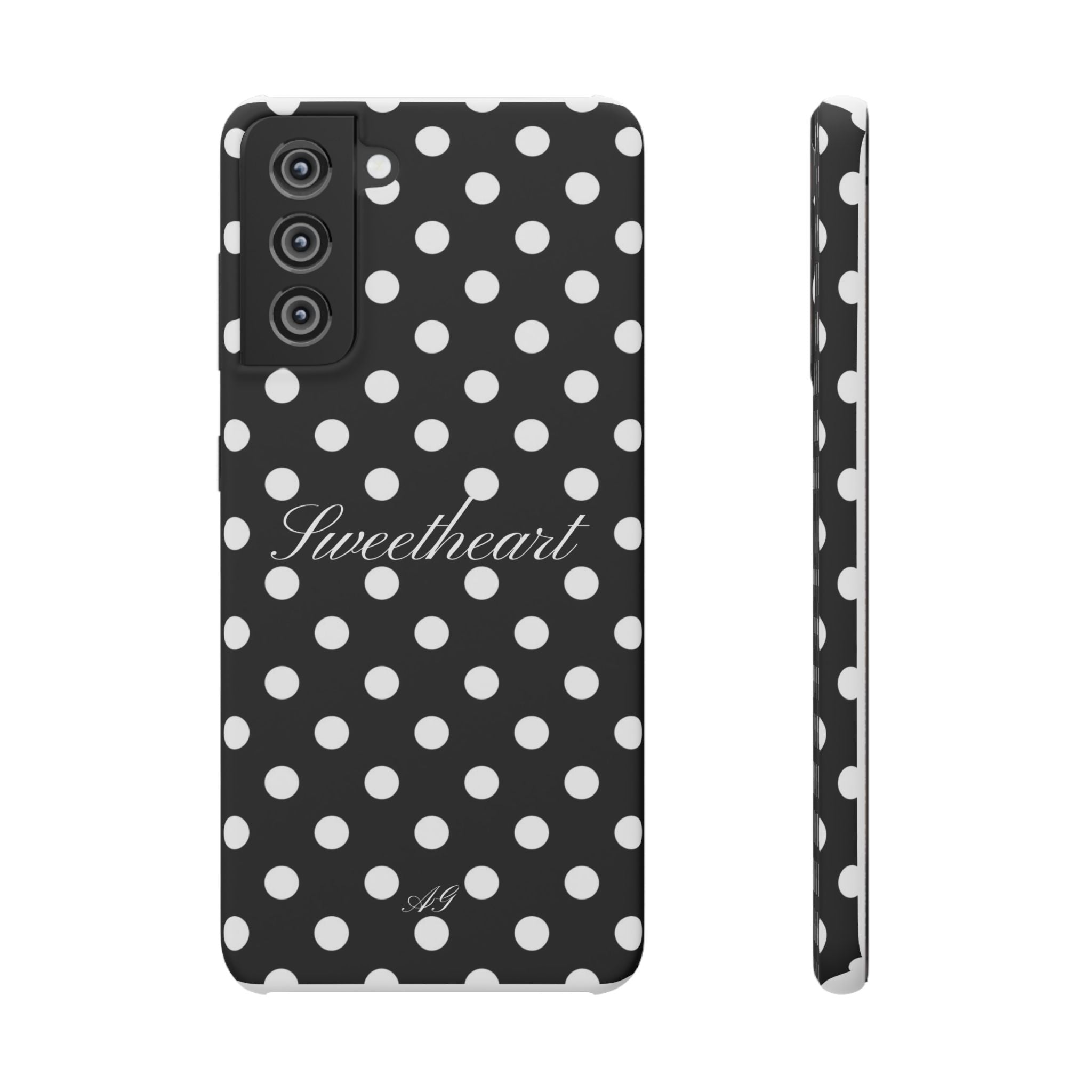 Sweetheart - white polka dot case