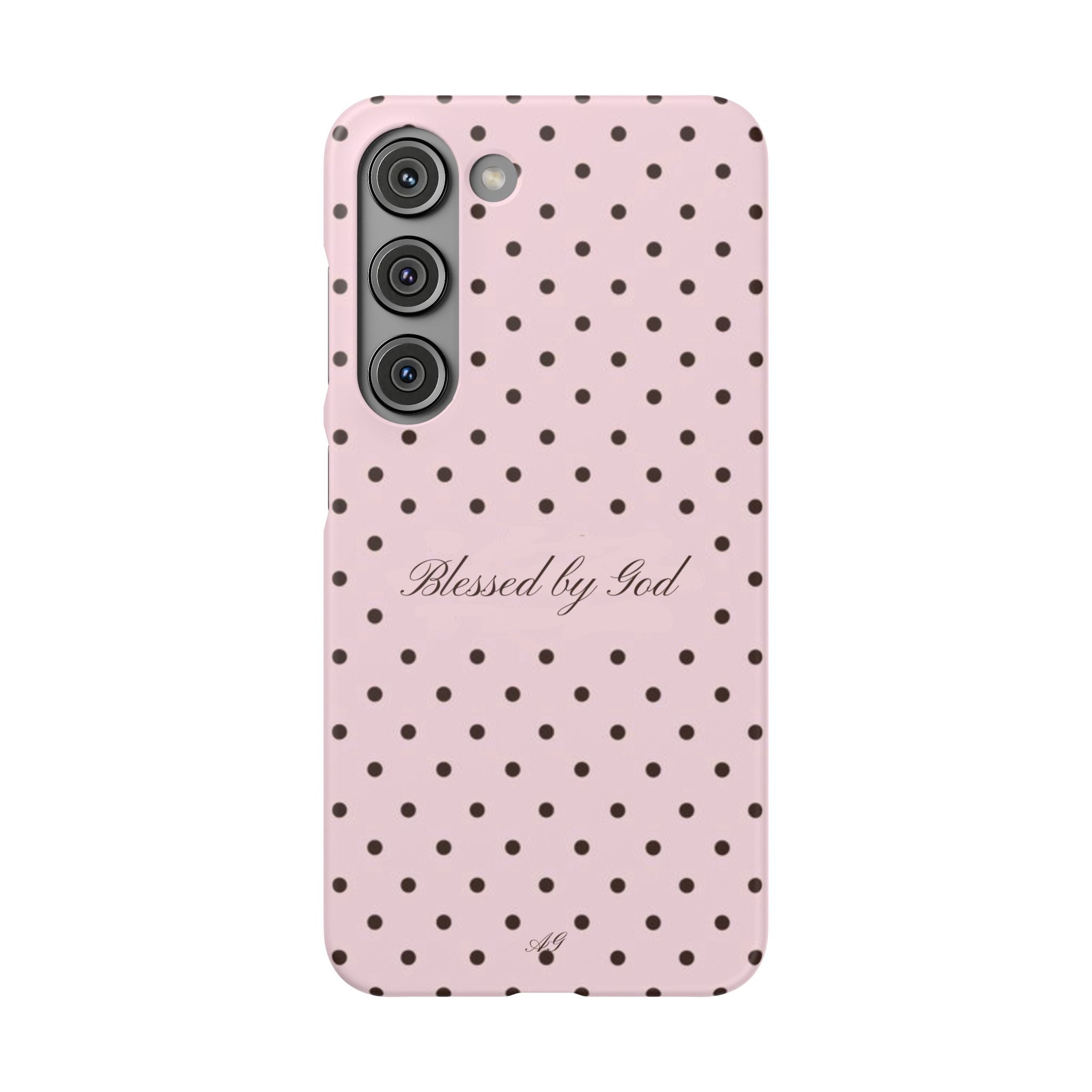 Blessed by God - Pink polka dot case