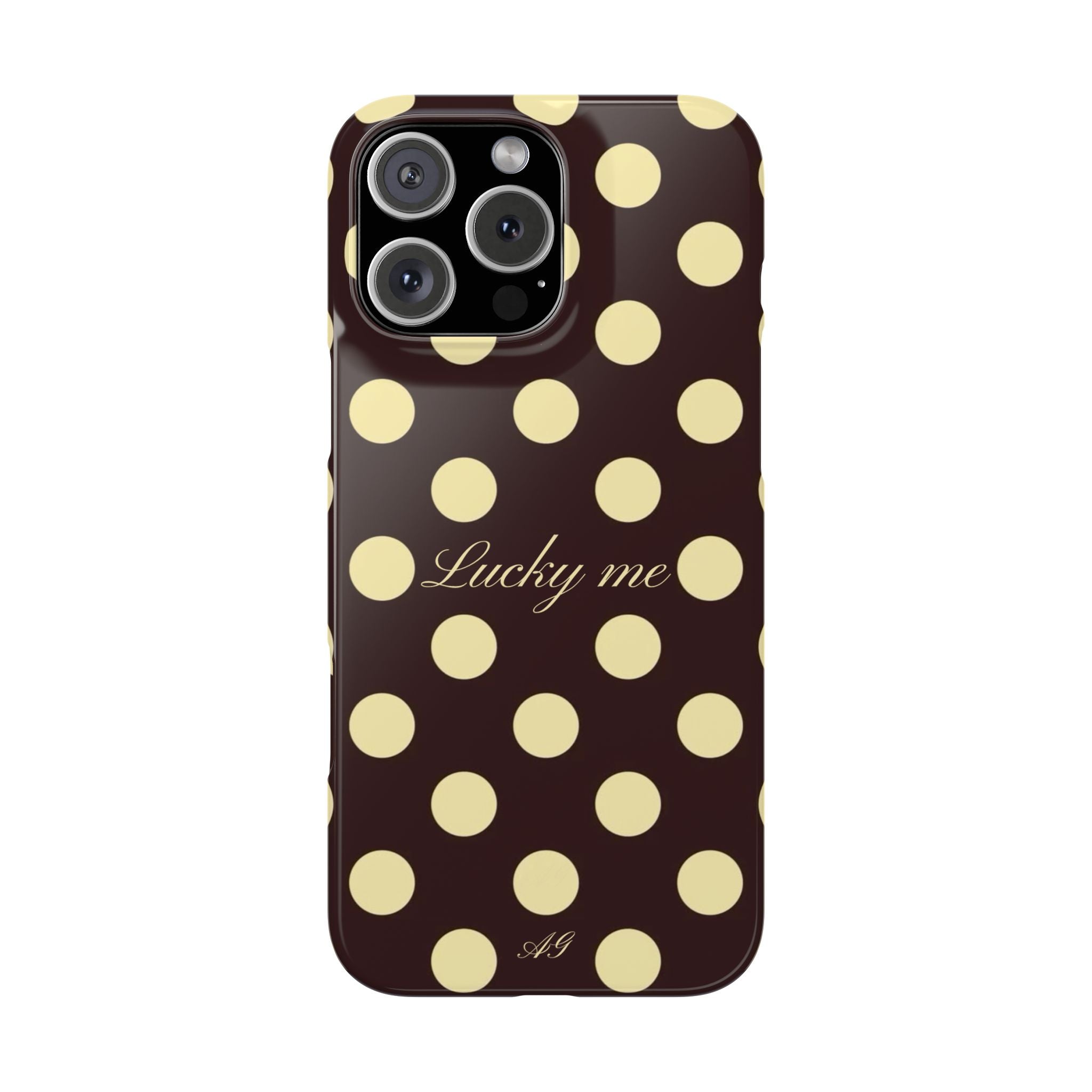 Lucky me - pastel yellow polka dot case