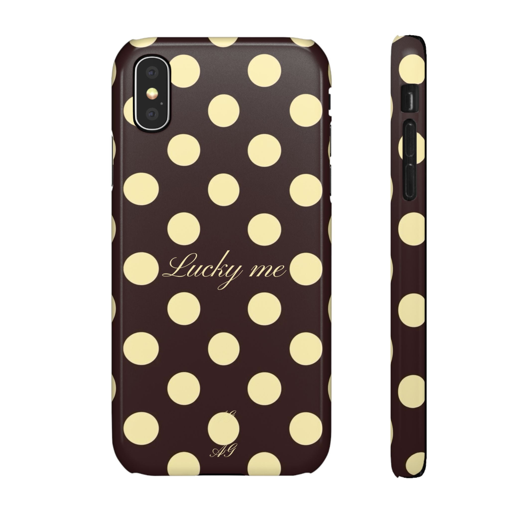 Lucky me - pastel yellow polka dot case