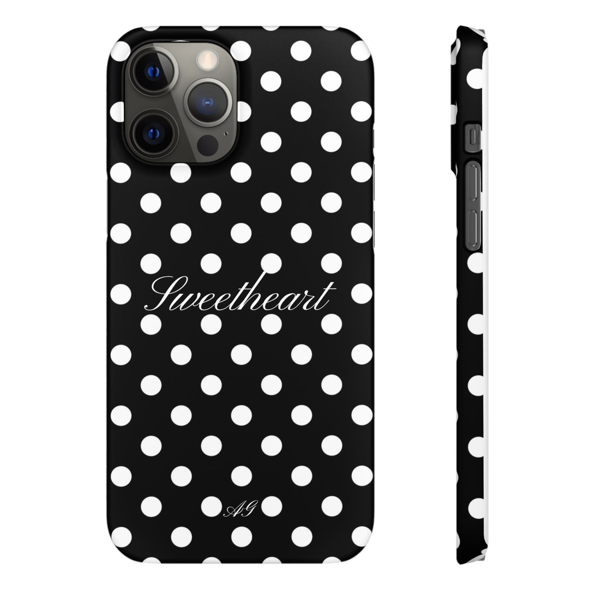 Sweetheart - white polka dot case