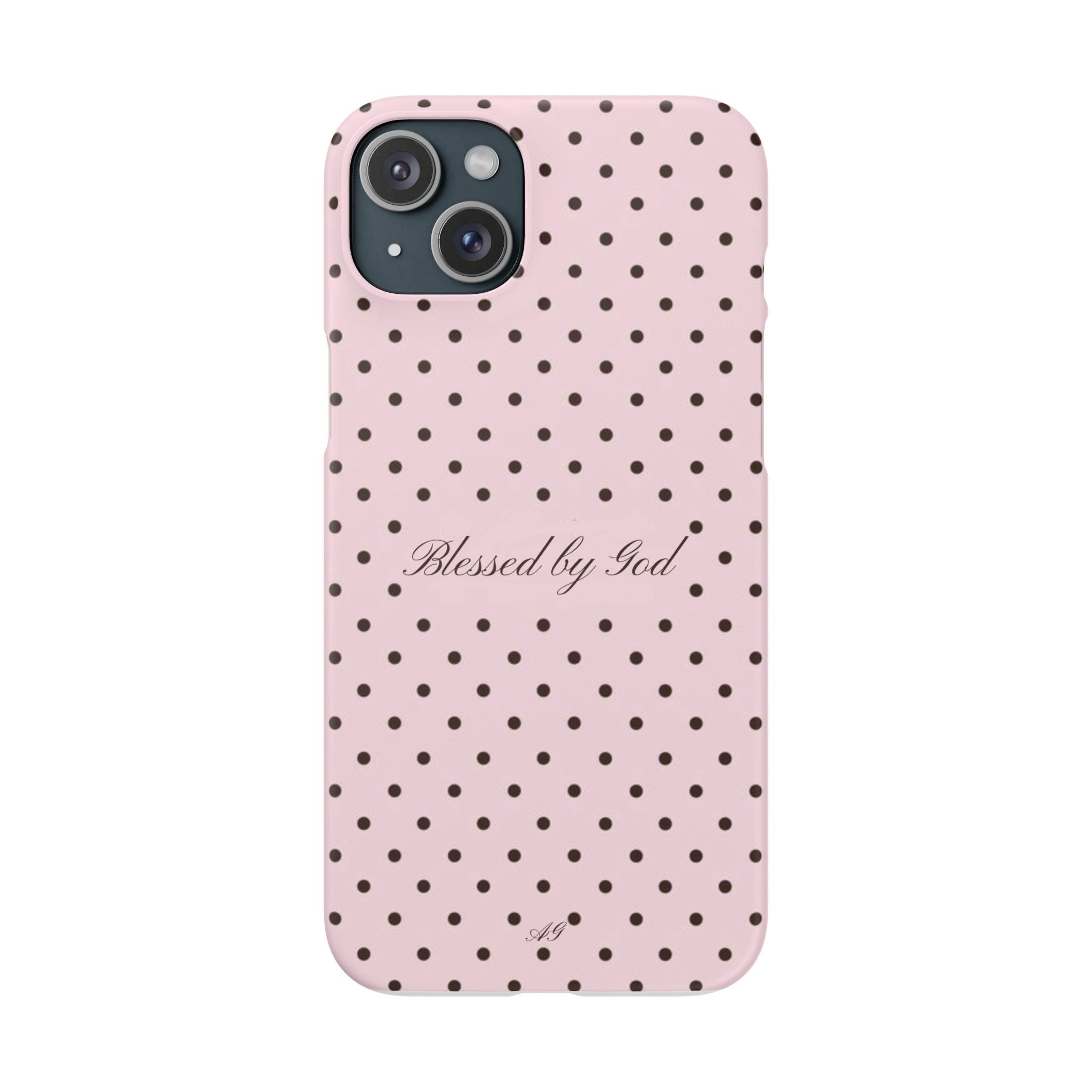 Blessed by God - Pink polka dot case