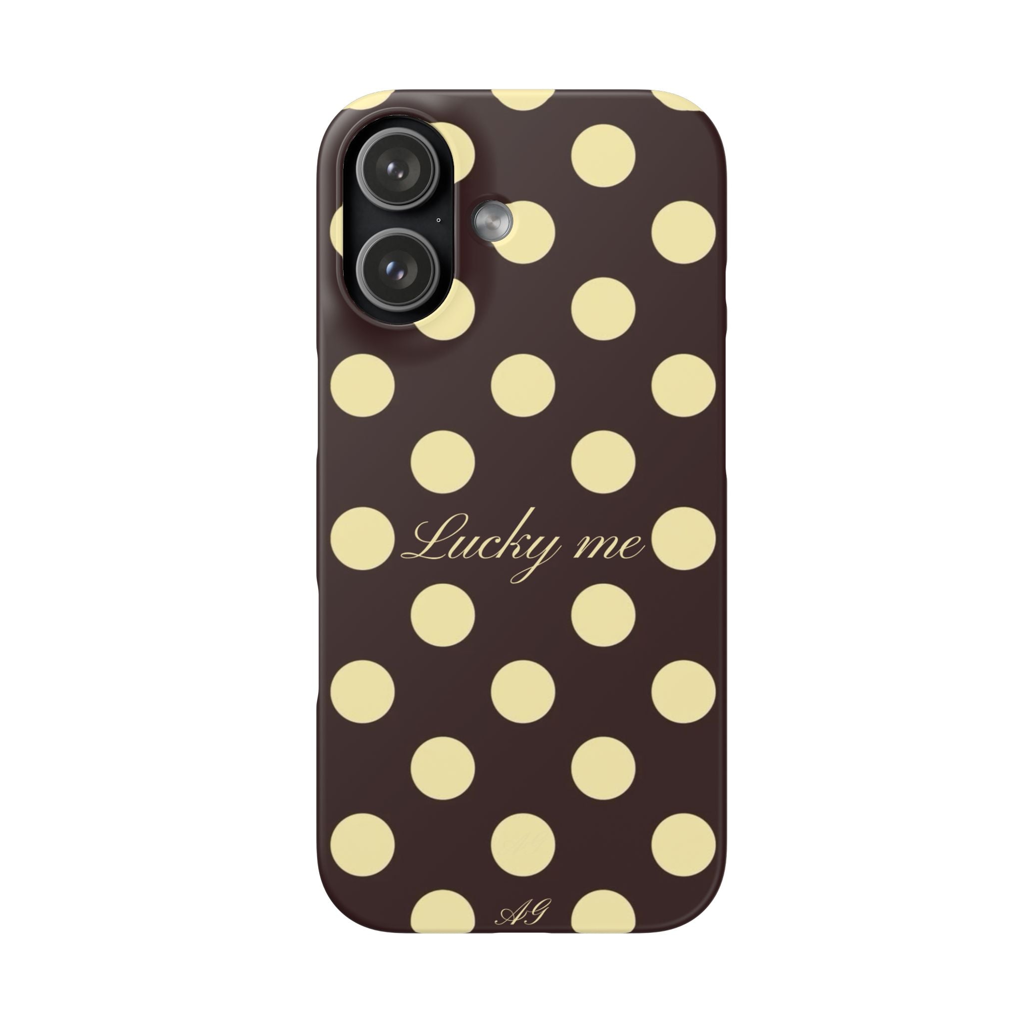 Lucky me - pastel yellow polka dot case