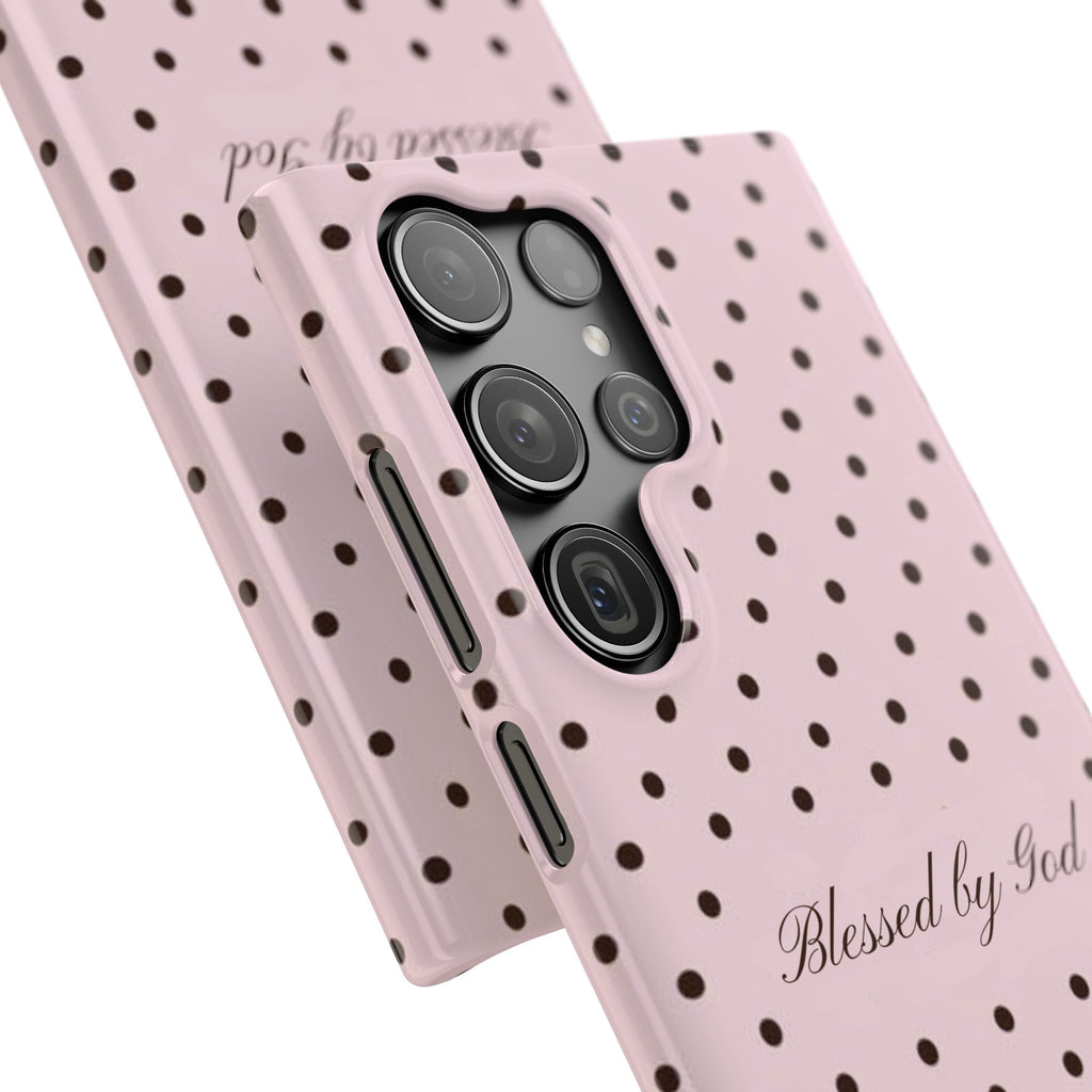 Blessed by God - Pink polka dot case