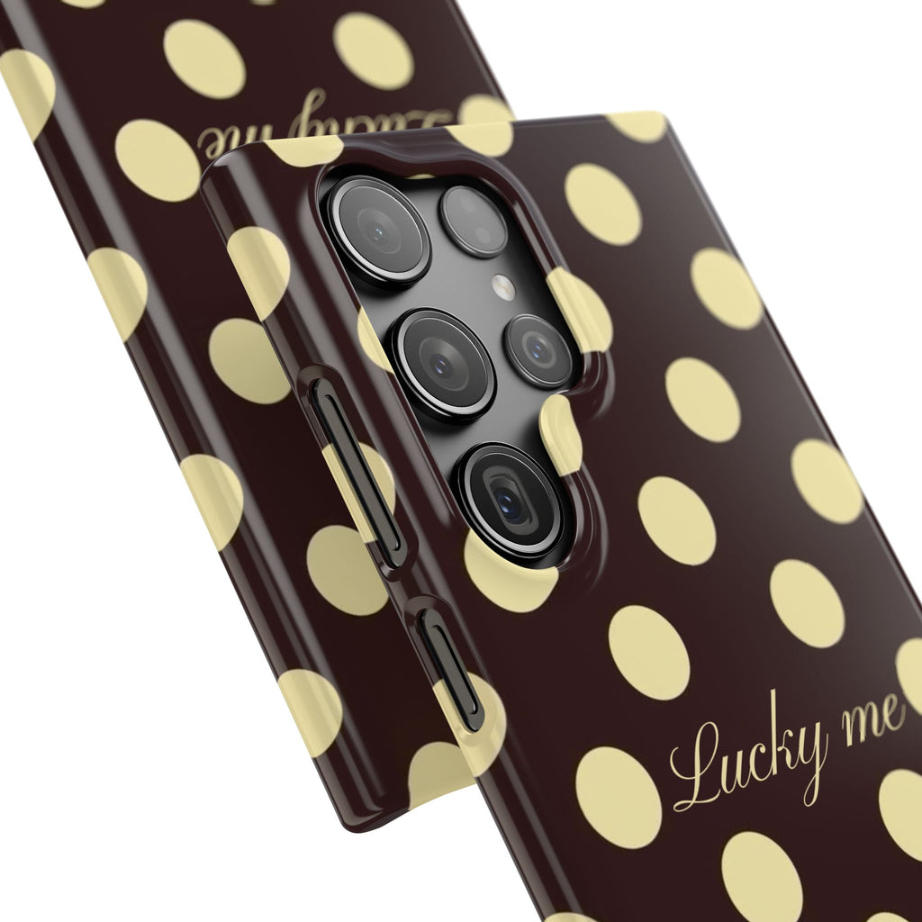 Lucky me - pastel yellow polka dot case