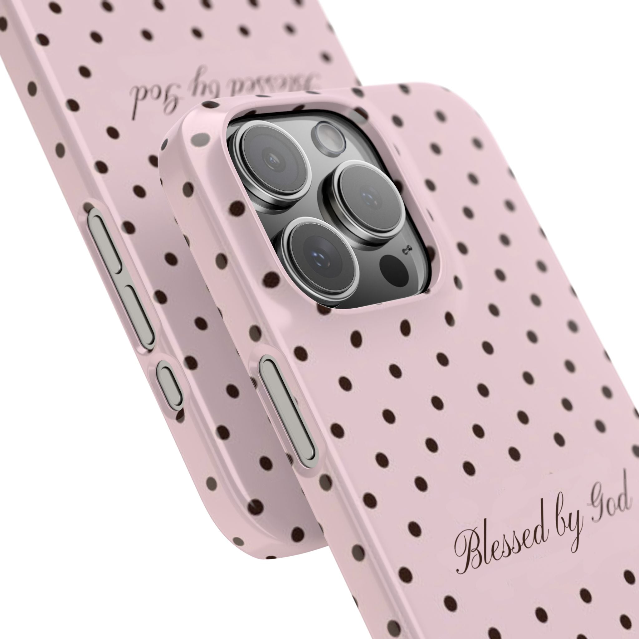 Blessed by God - Pink polka dot case