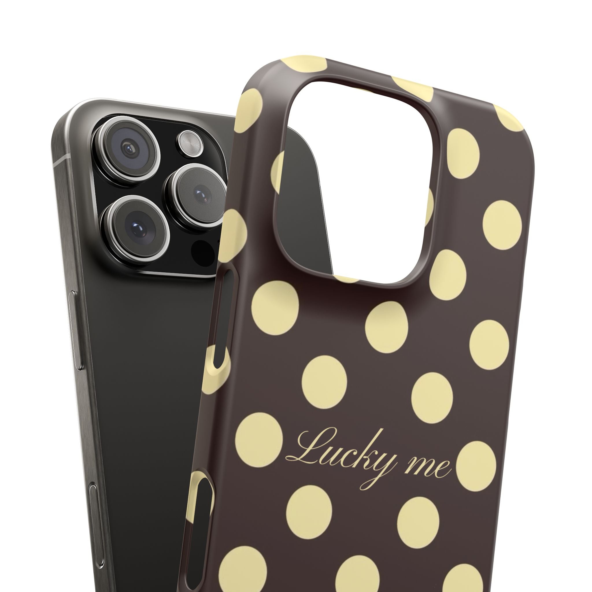 Lucky me - pastel yellow polka dot case