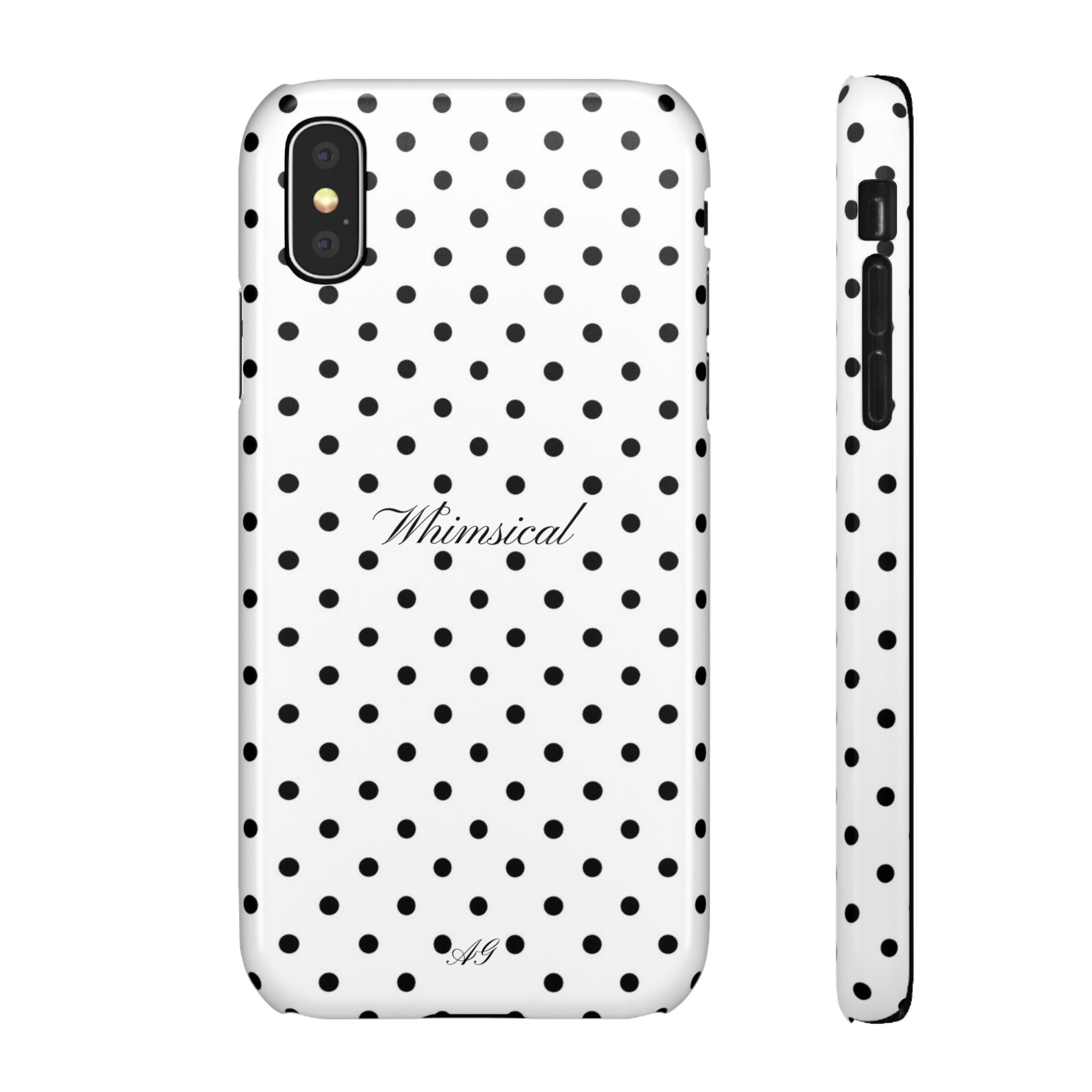 Whimsical - Black polka dot case