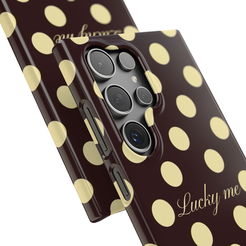 Lucky me - pastel yellow polka dot case