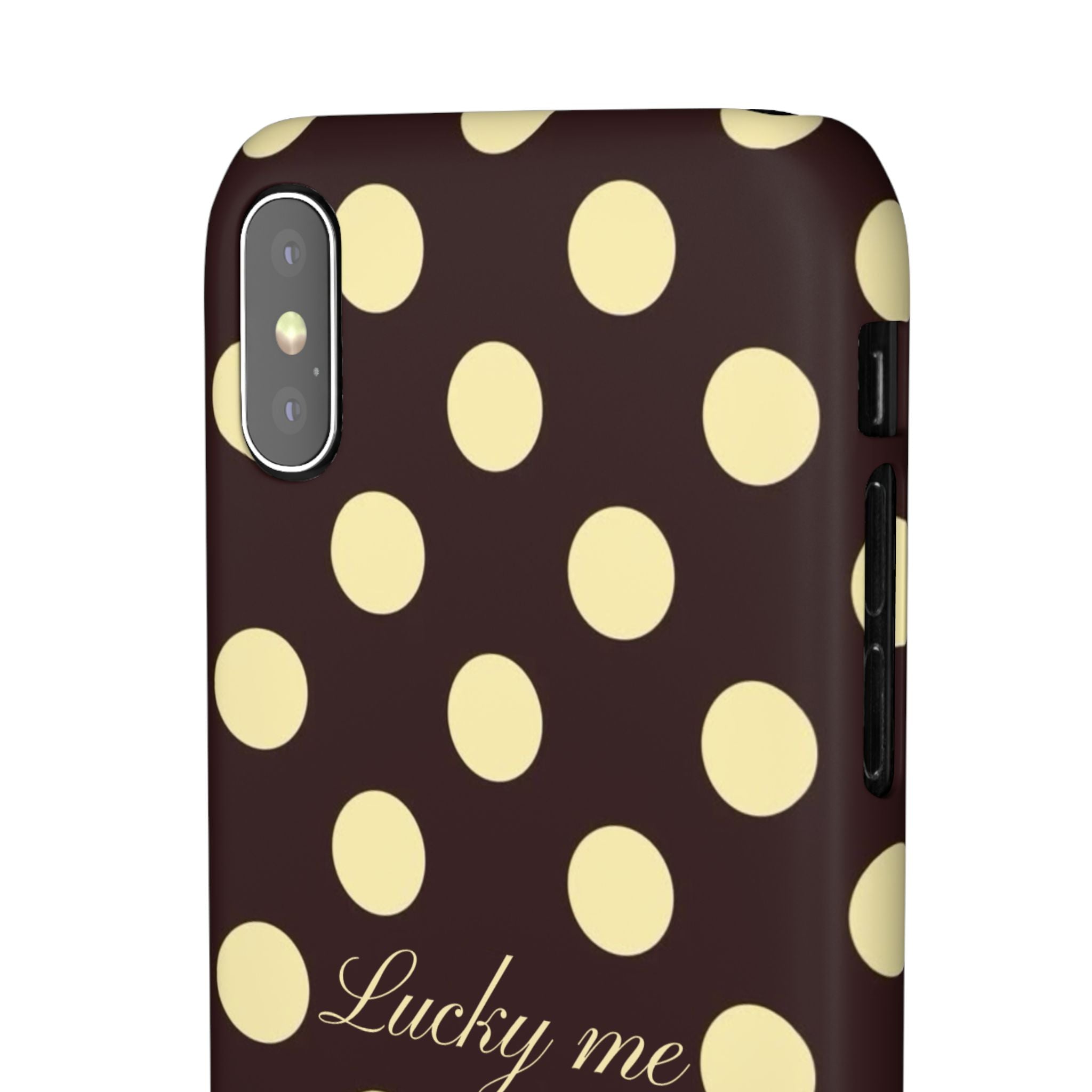 Lucky me - pastel yellow polka dot case