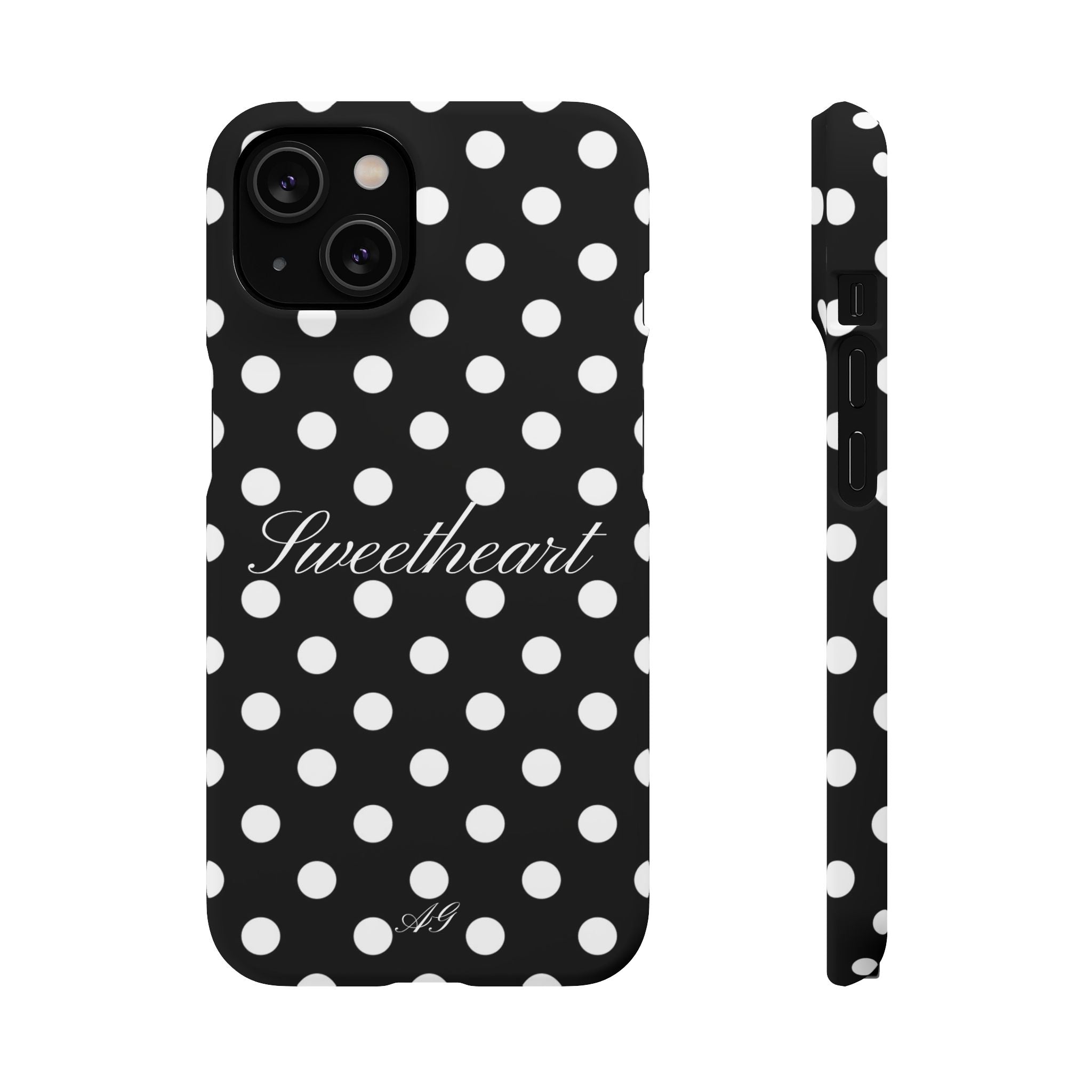 Sweetheart - white polka dot case