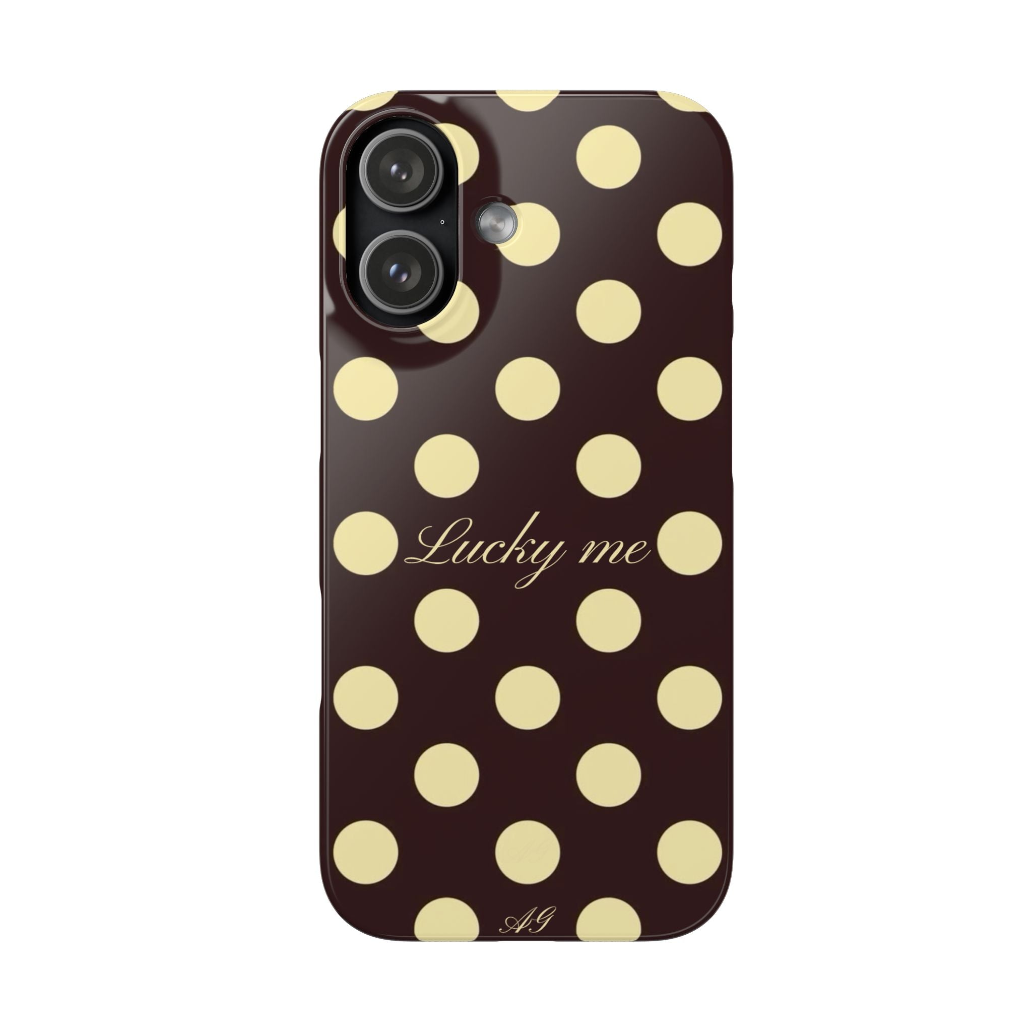 Lucky me - pastel yellow polka dot case