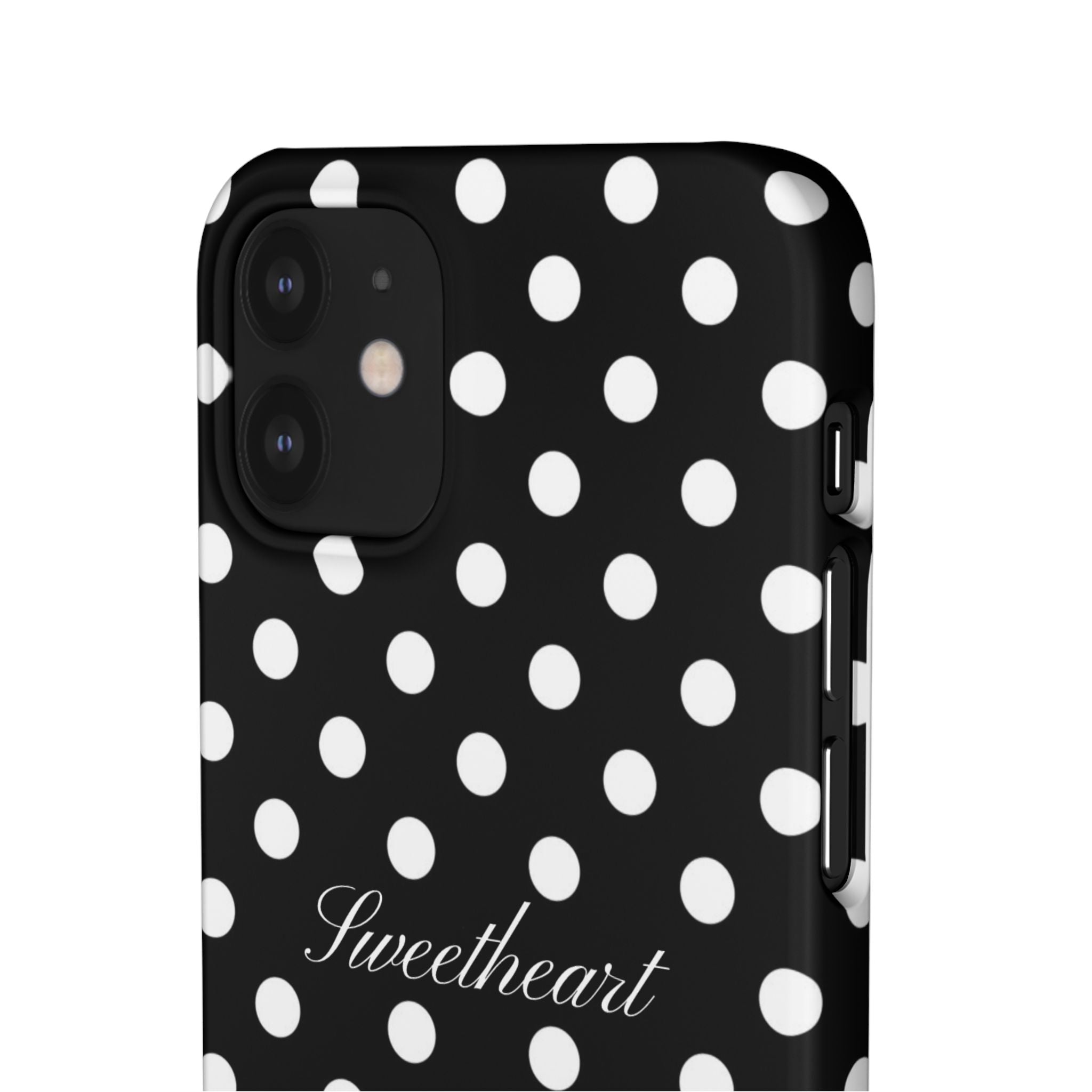 "Sweetheart" - white polka dot case