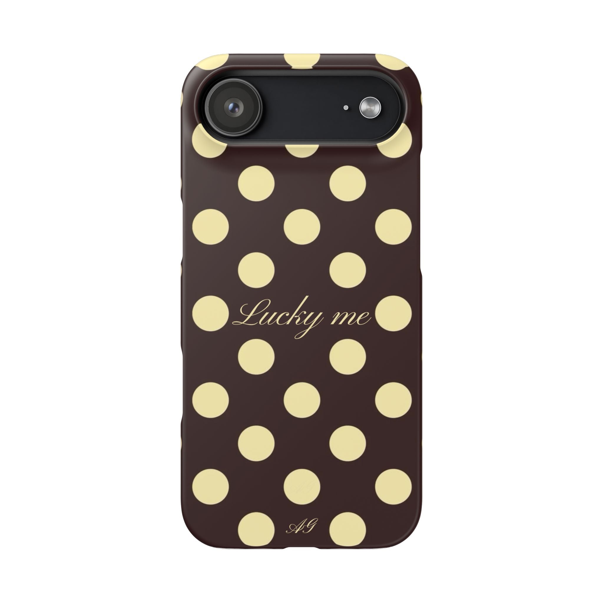 Lucky me - pastel yellow polka dot case