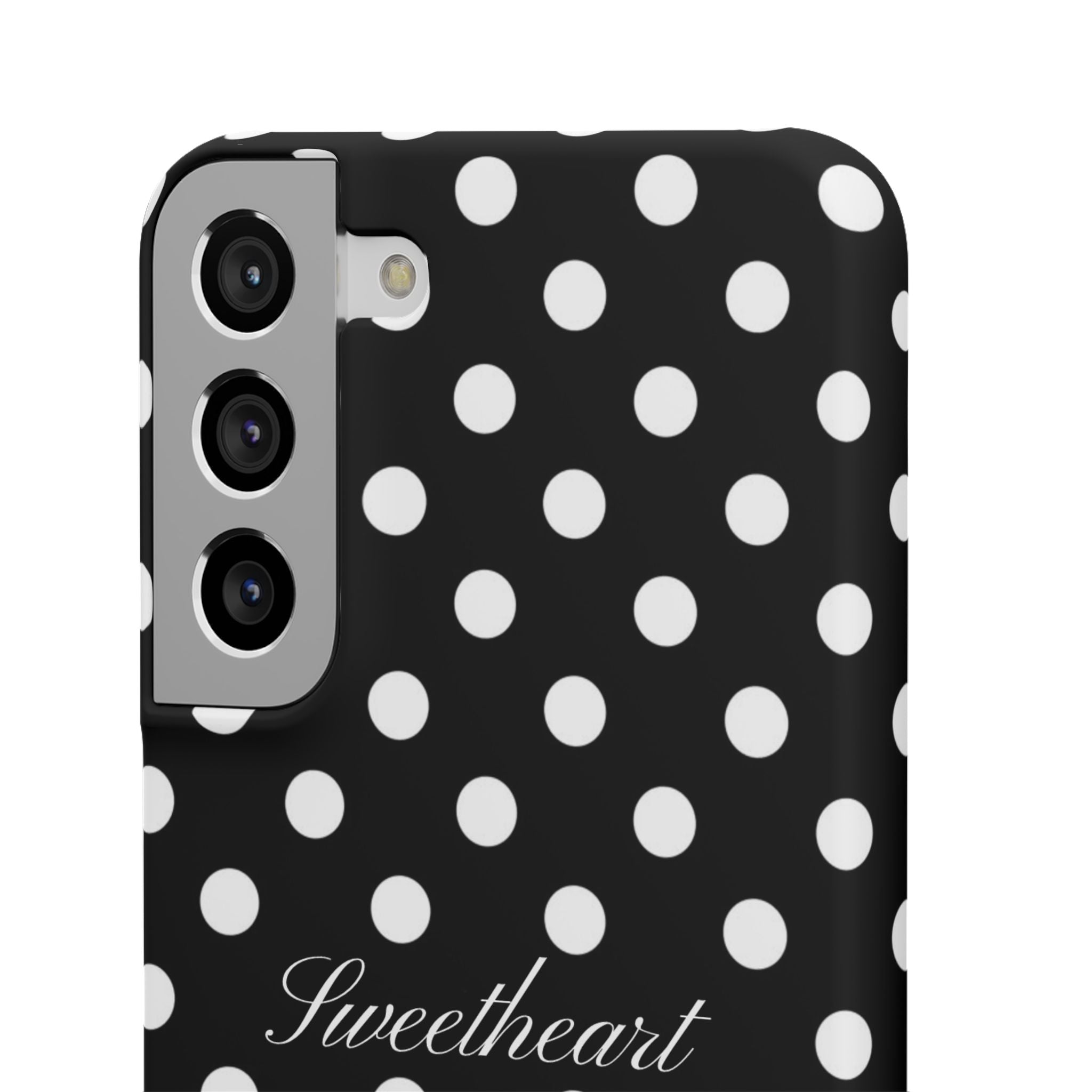"Sweetheart" - white polka dot case