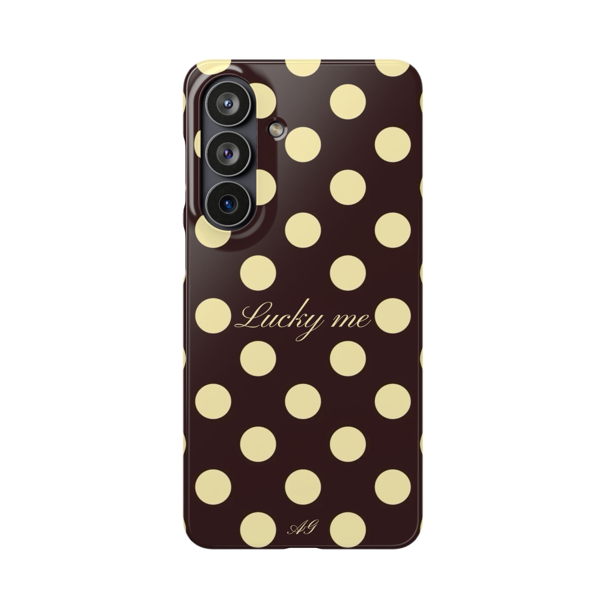 Lucky me - pastel yellow polka dot case