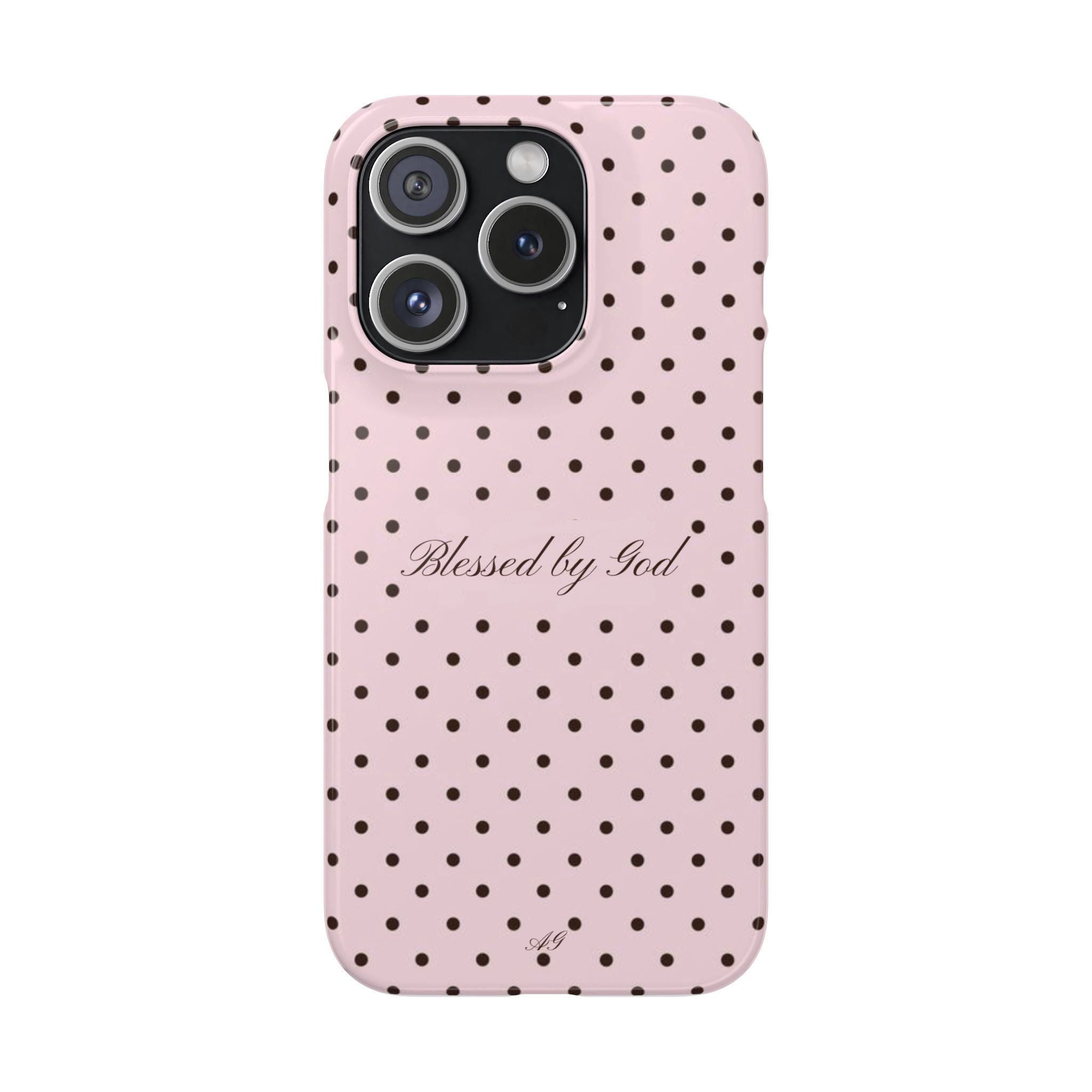 Blessed by God - Pink polka dot case
