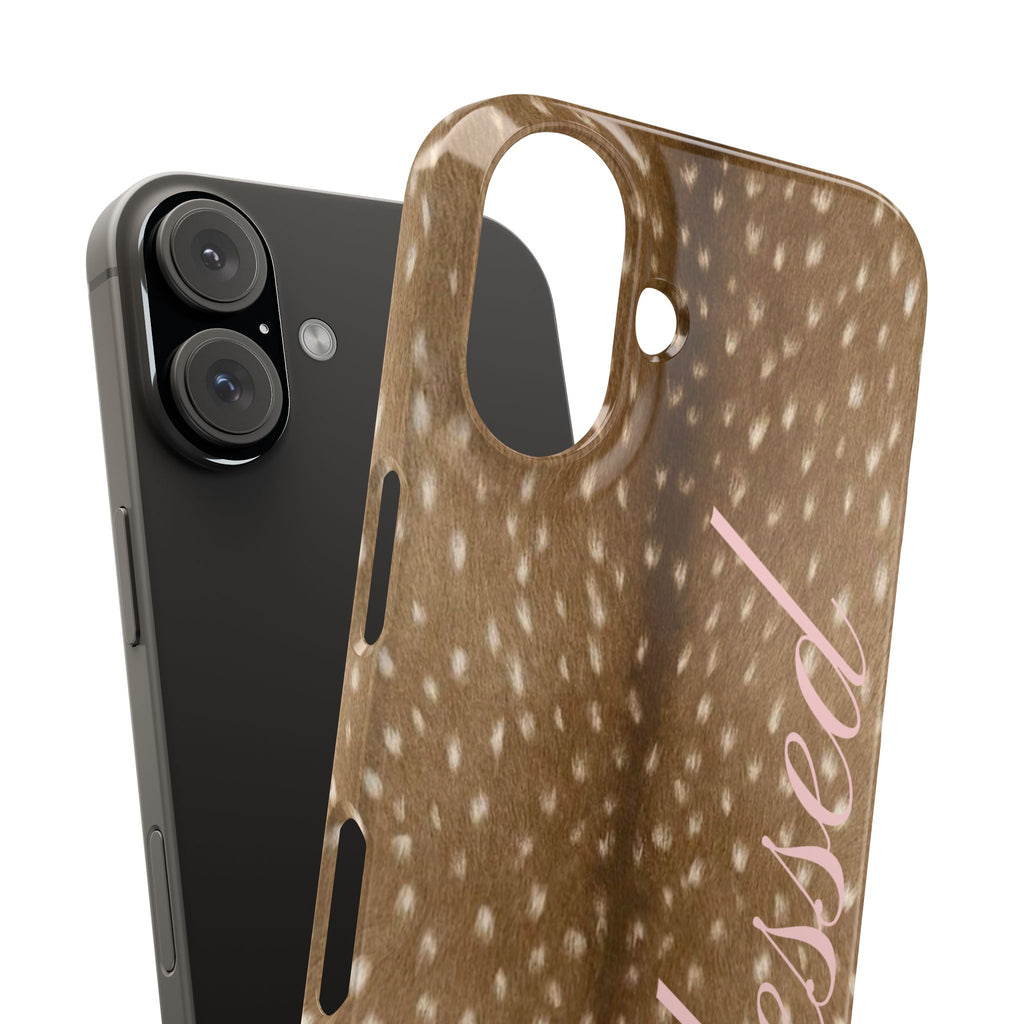 Blessed - Brown Spotted Deer Fur Phone case