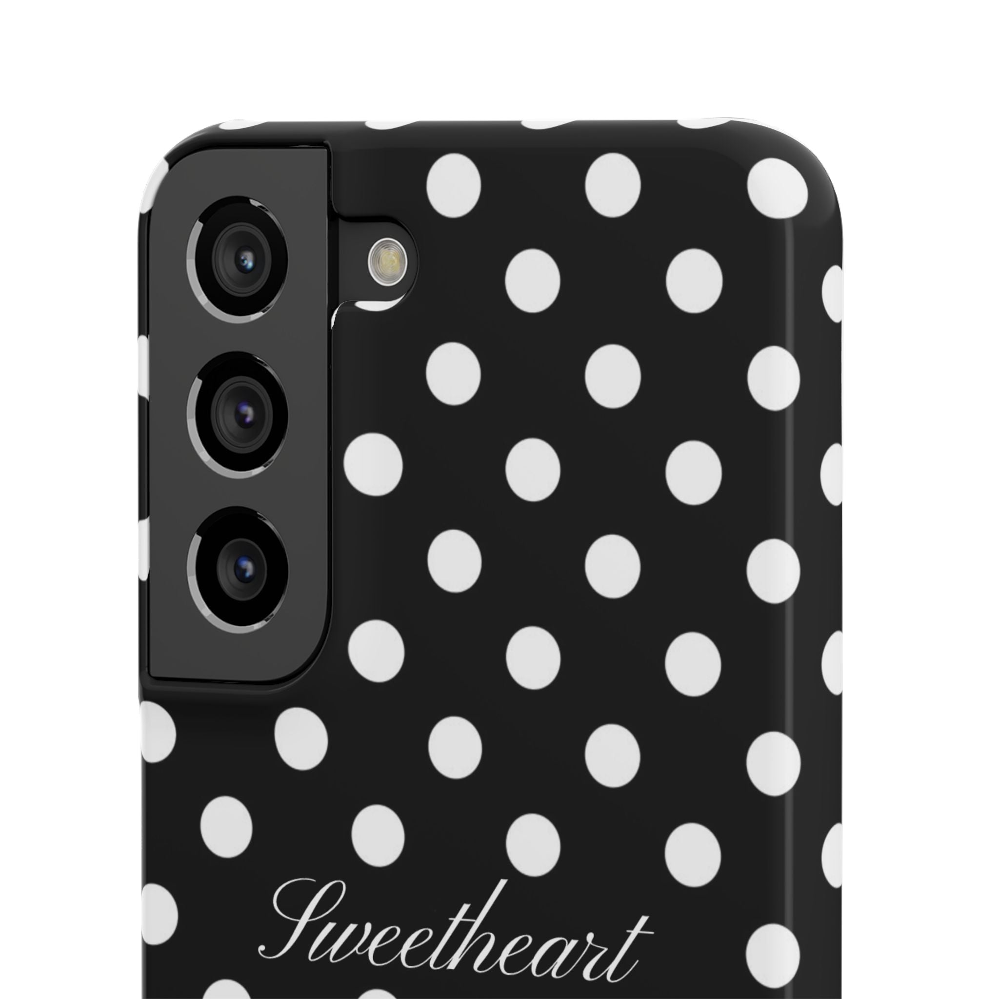 "Sweetheart" - white polka dot case