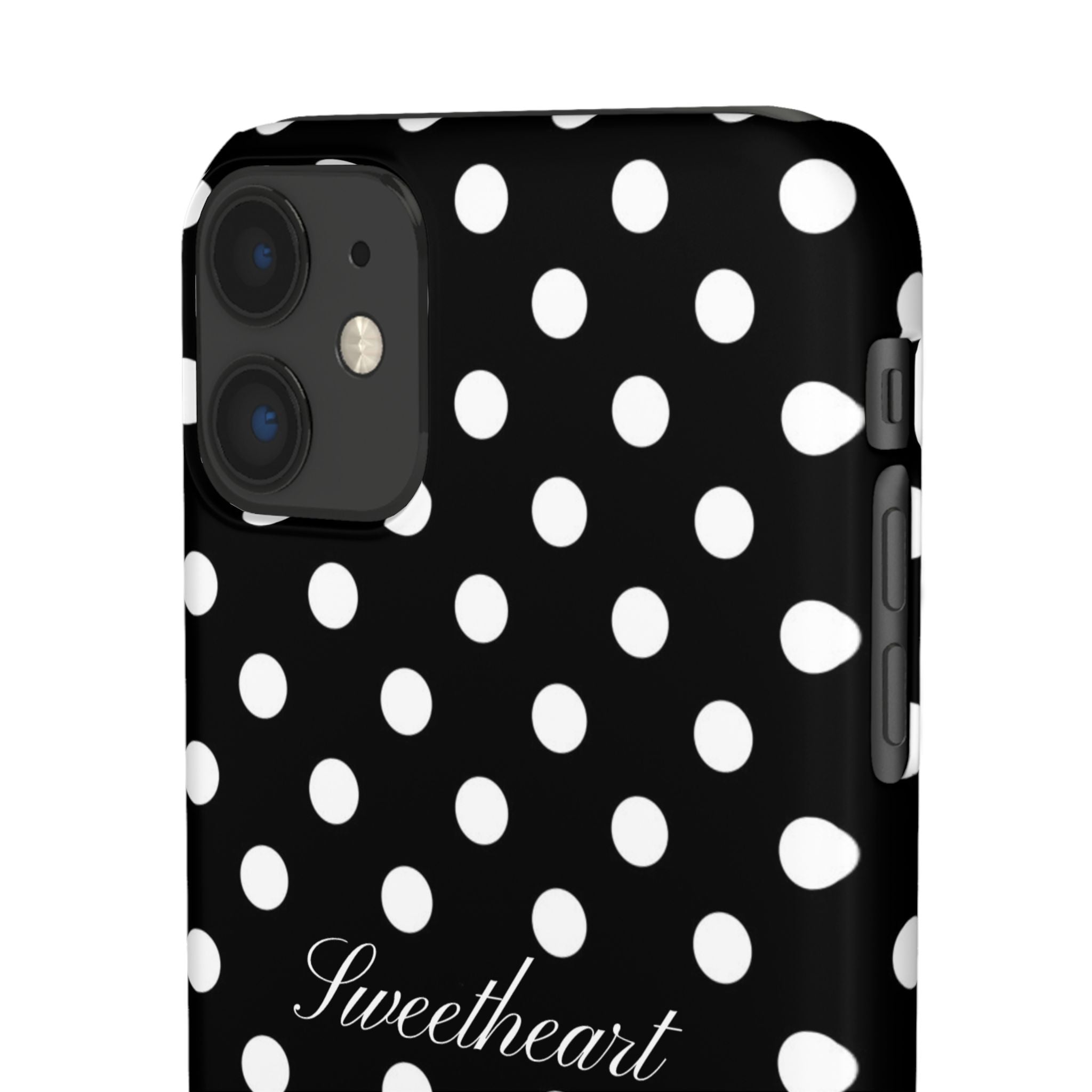 "Sweetheart" - white polka dot case