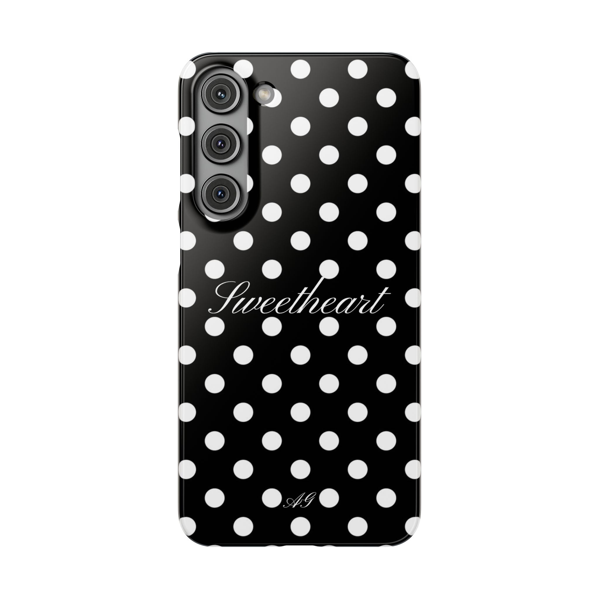 Sweetheart - white polka dot case